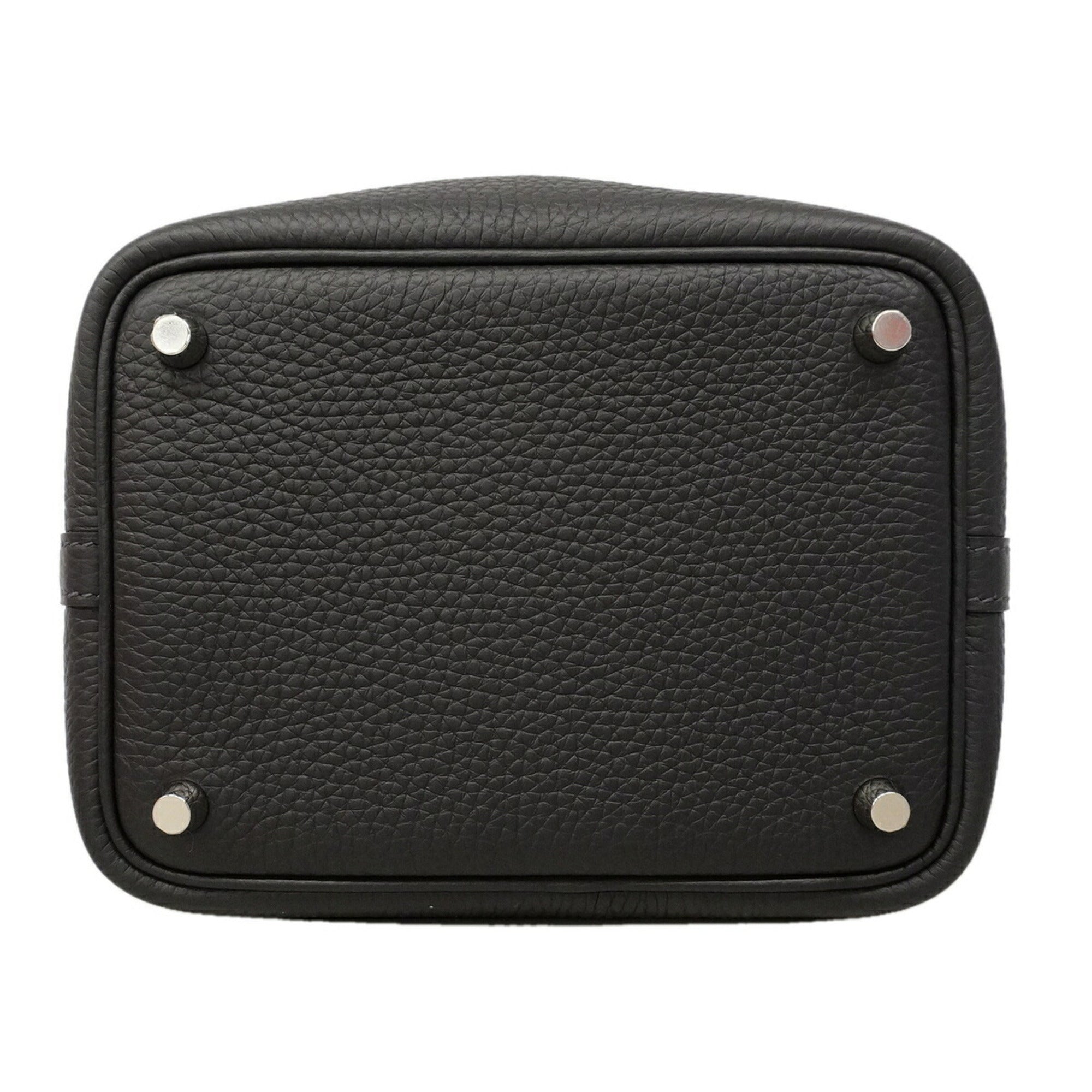 Hermes Black Taurillon Clemence Leather Handbag (Pre-Owned)