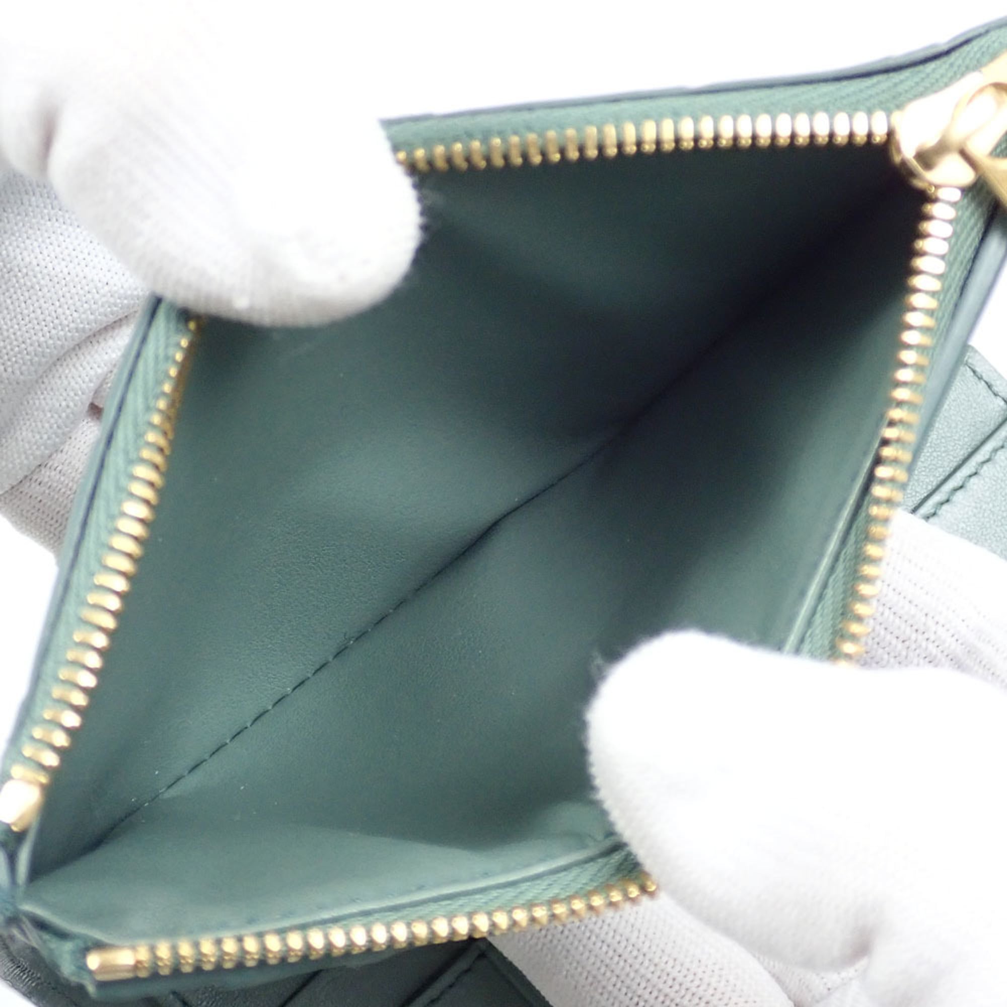 Bottega Veneta Green Leather Wallet (Bi-Fold) (Pre-Owned)