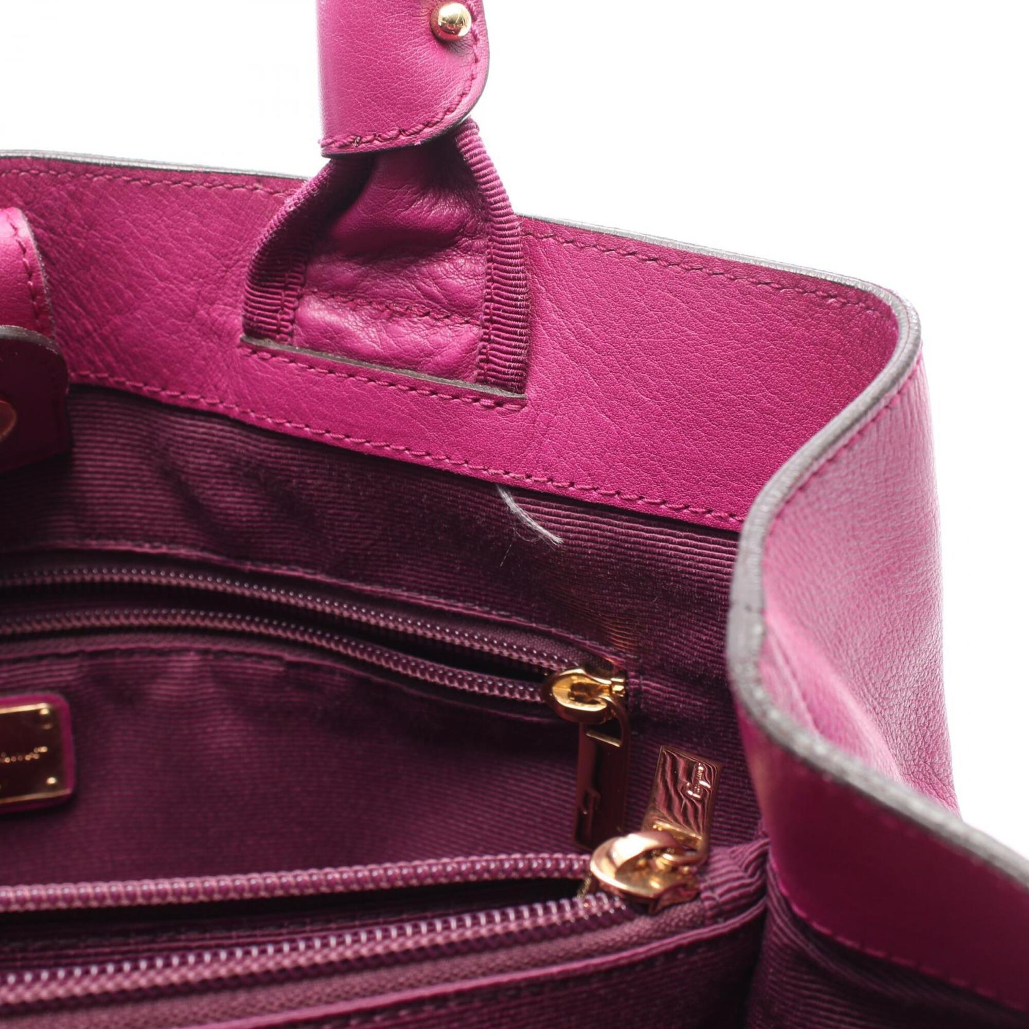 Salvatore Ferragamo Purple Leather Tote Bag (Pre-Owned)