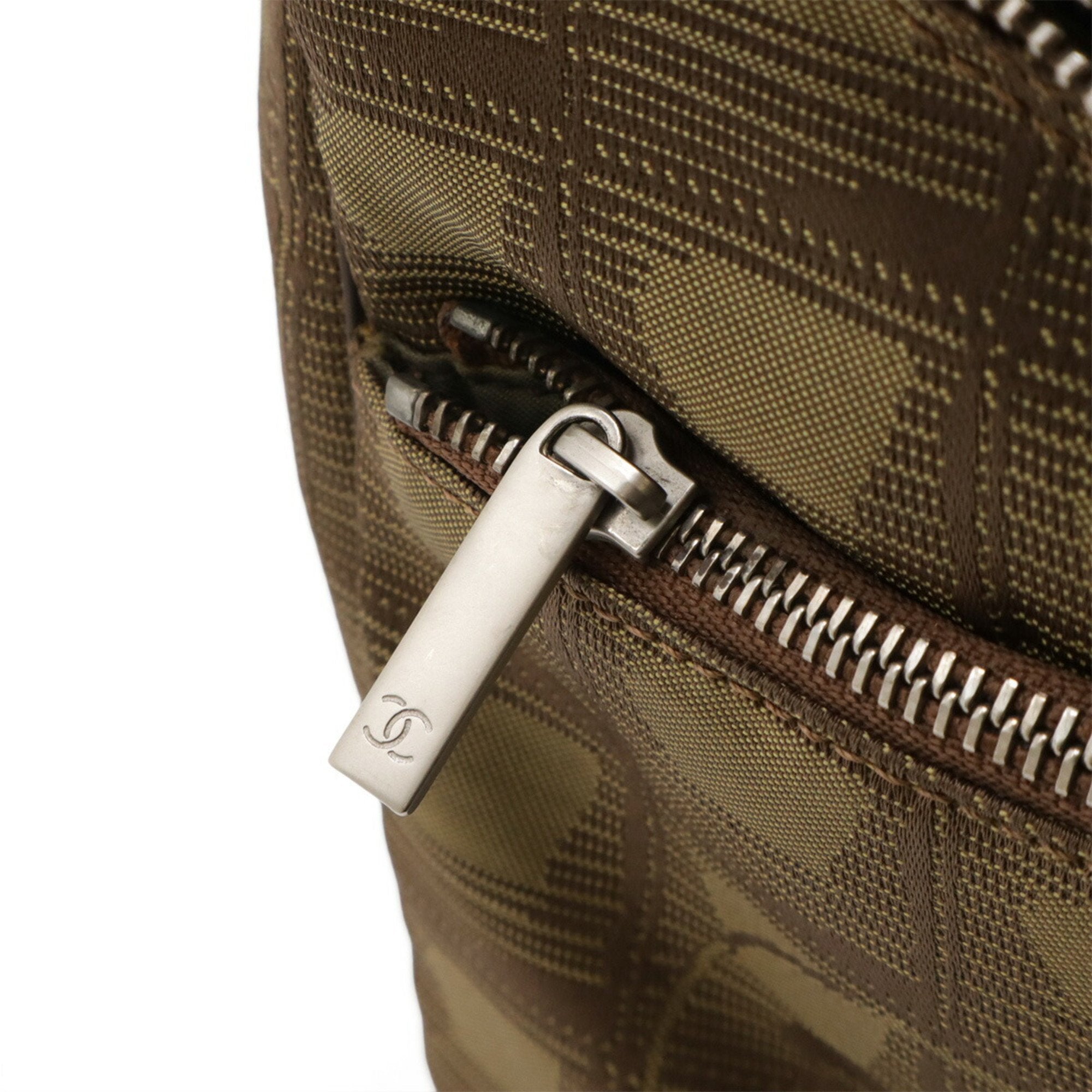 Chanel Khaki New Travel Line Leather Backpack Shoulder Bag (Pre-Owned)