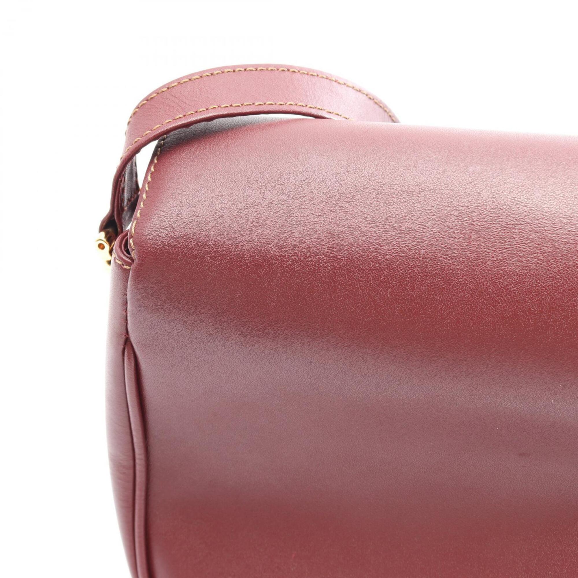 Cartier Bordeaux Leather Shoulder Bag (Pre-Owned)