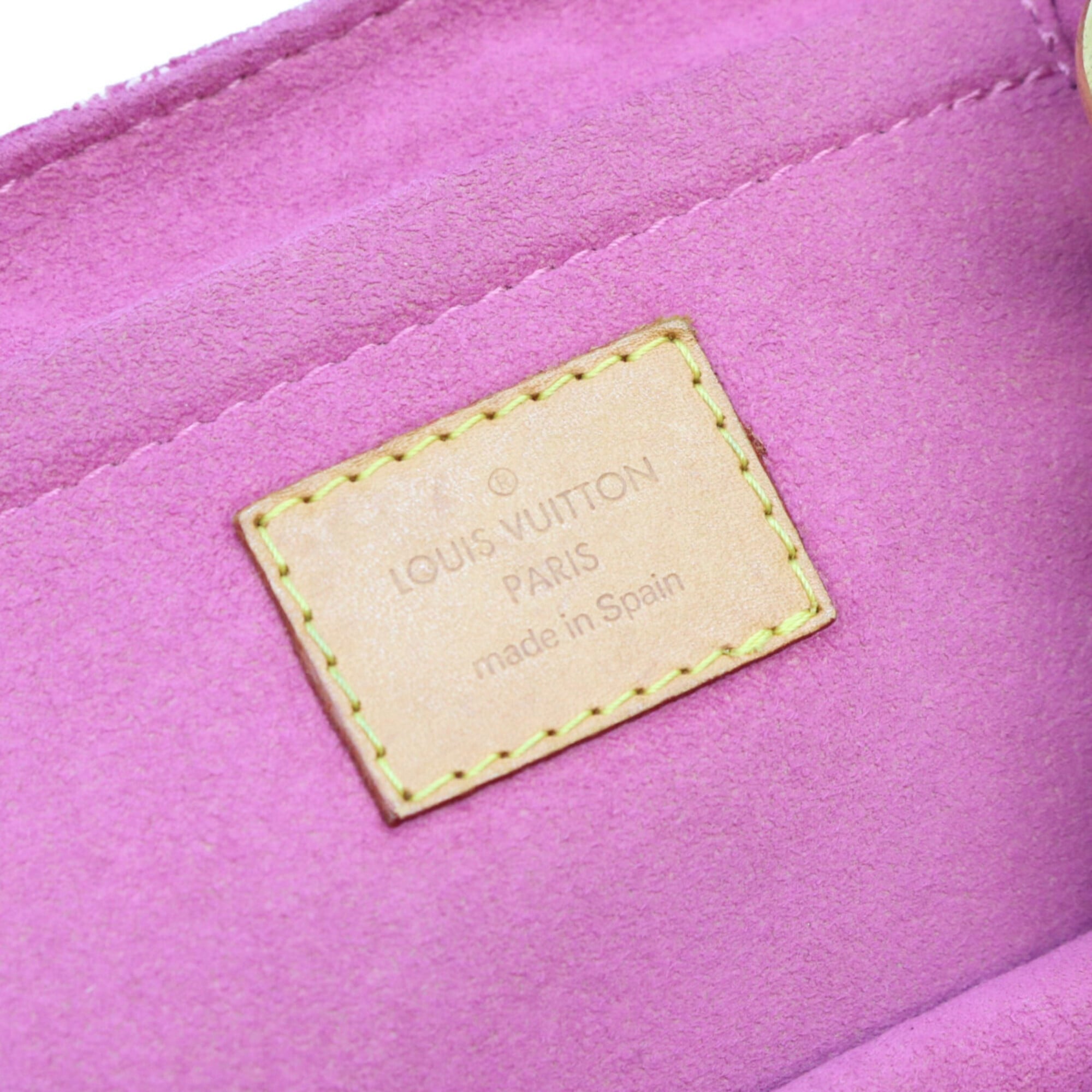 Louis Vuitton Pink Monogram Denim Shoulder Bag (Pre-Owned)