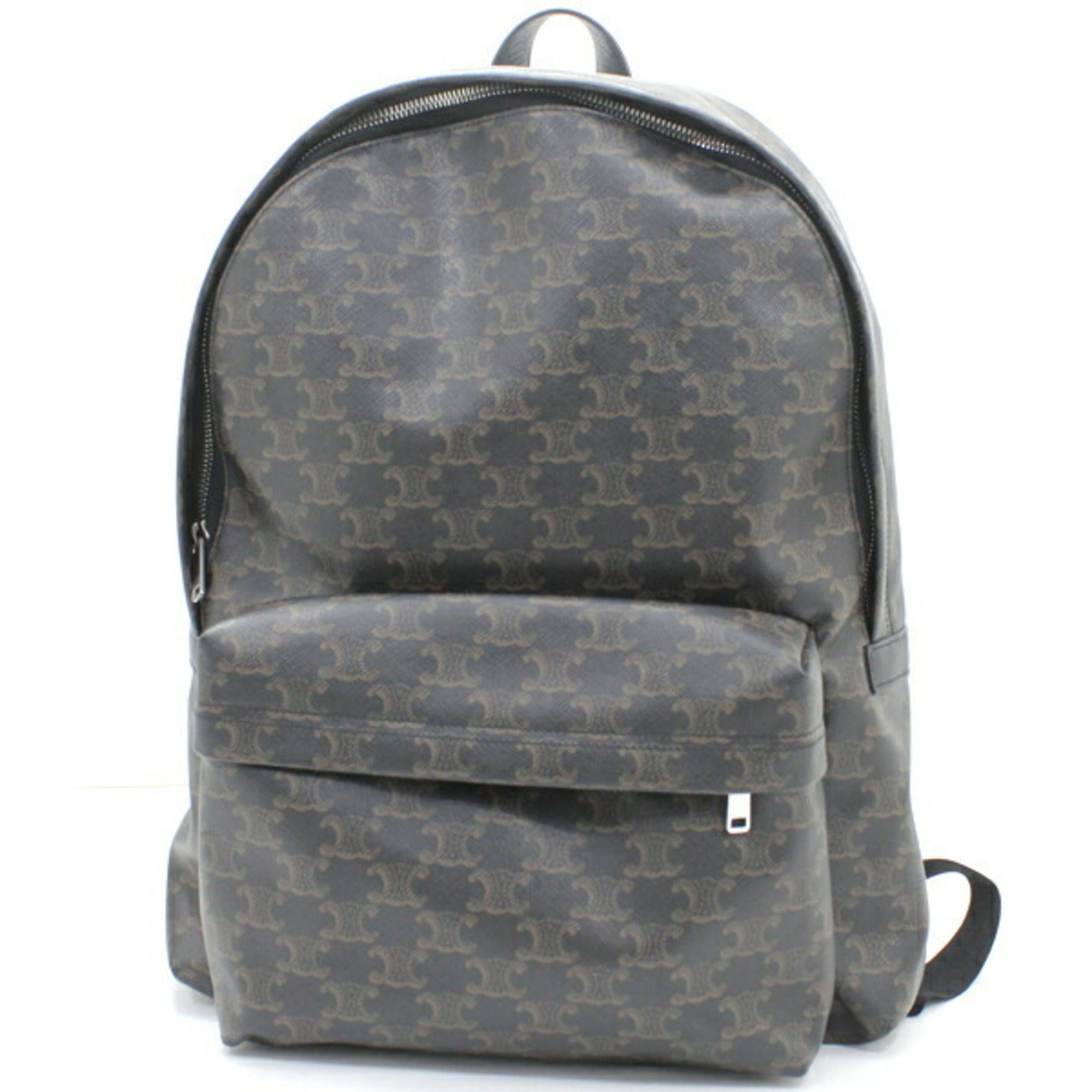 Celine Black Brown Canvas Leather Backpack (Pre-Owned)