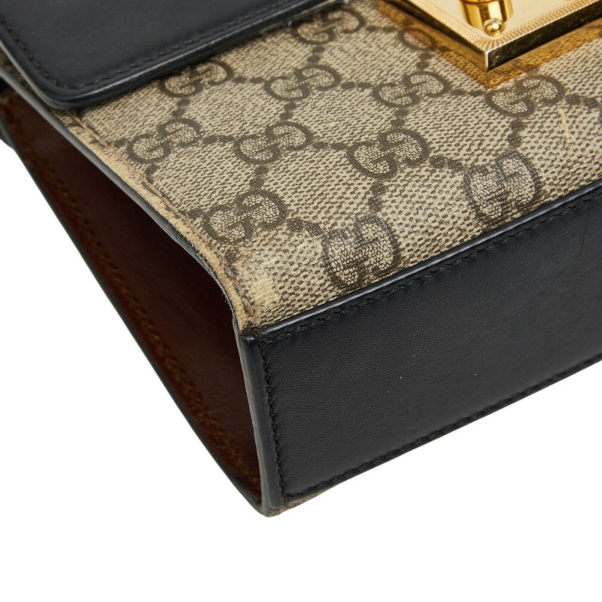 Gucci Black Brown Leather Shoulder Bag (Pre-Owned)
