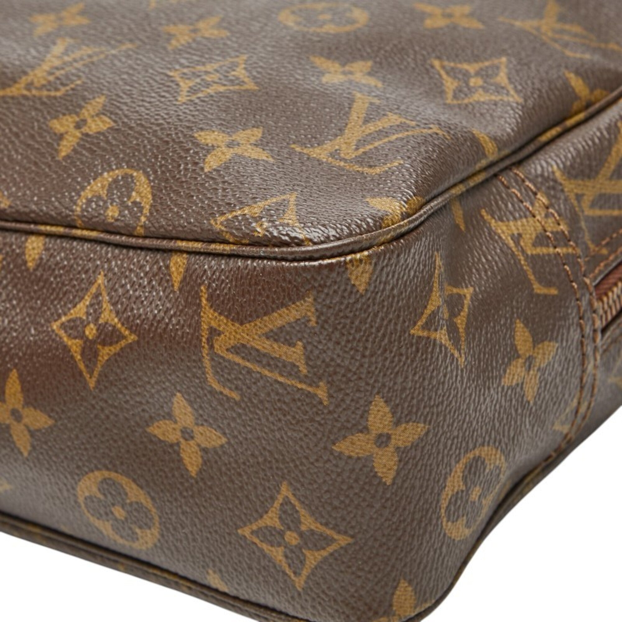 Louis Vuitton Brown Pvc Leather Clutch Bag (Pre-Owned)