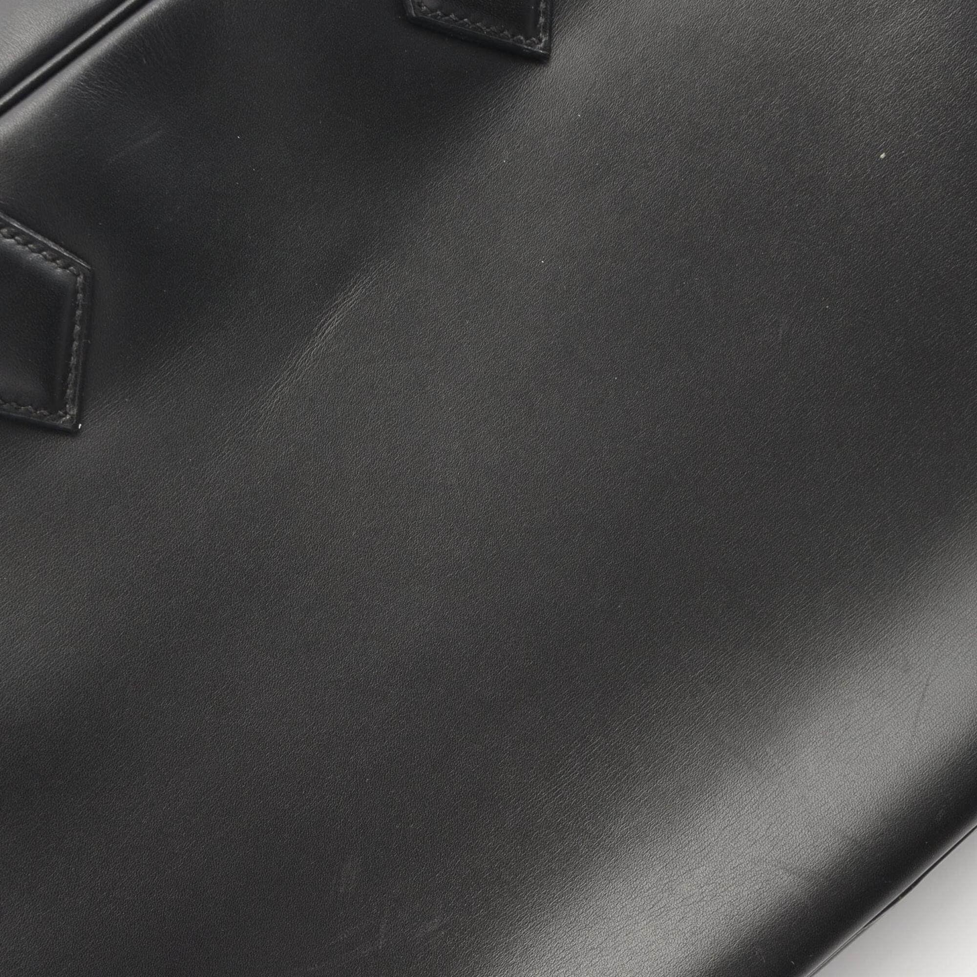 Hermes Black Leather Handbag (Pre-Owned)