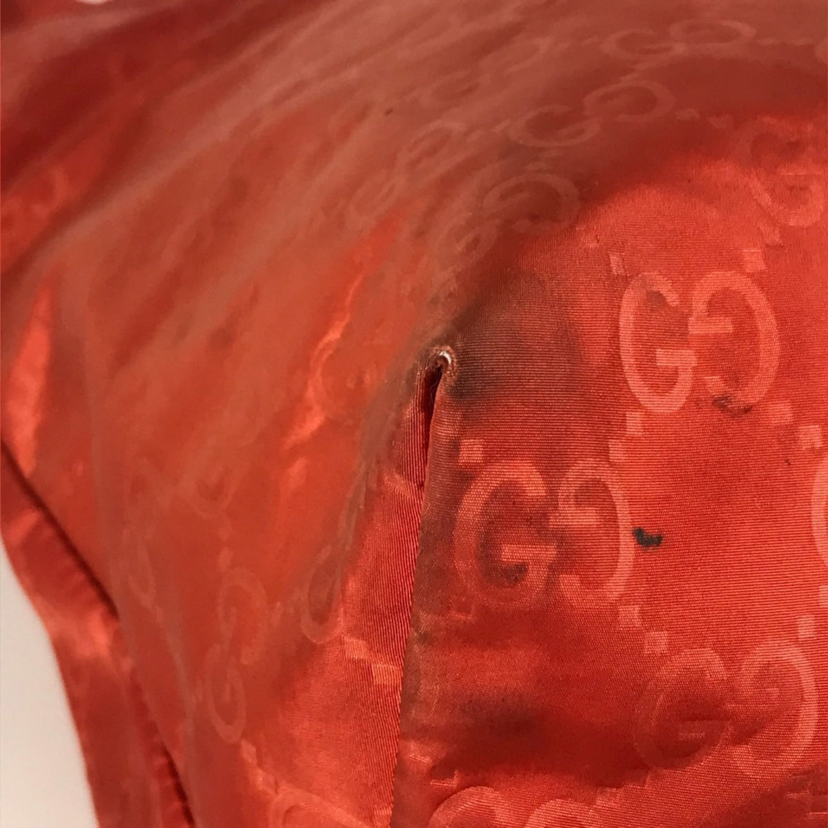 Gucci Orange Nylon Handbag Shoulder Bag Tote Bag (Pre-Owned)