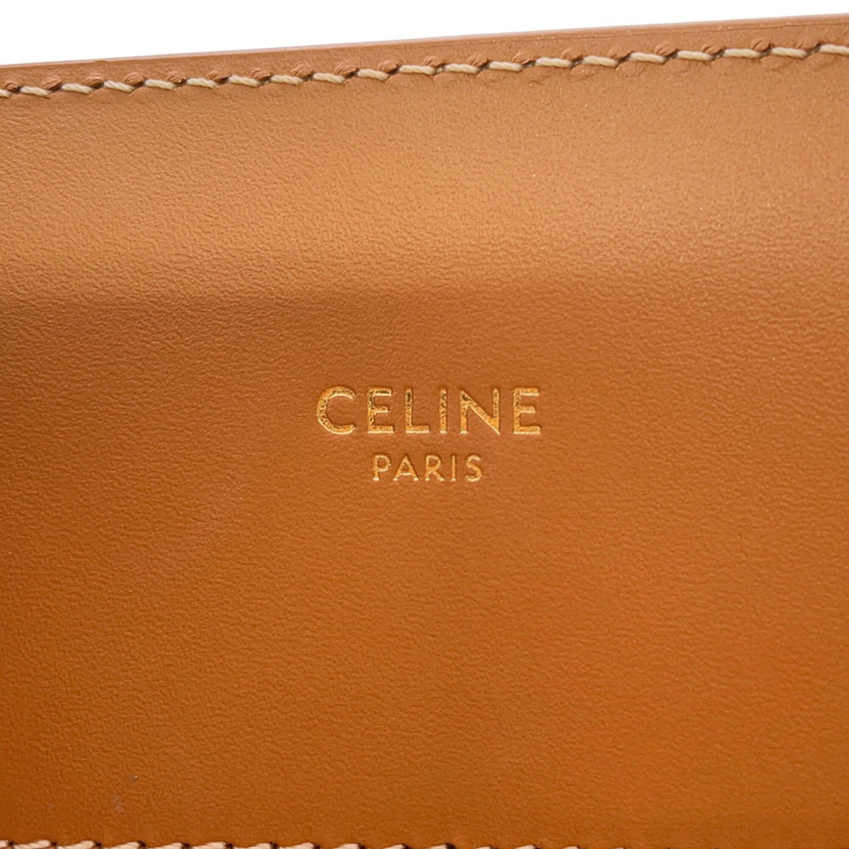 Celine Beige Brown Canvas Leather Handbag Shoulder Bag Tote Bag (Pre-Owned)