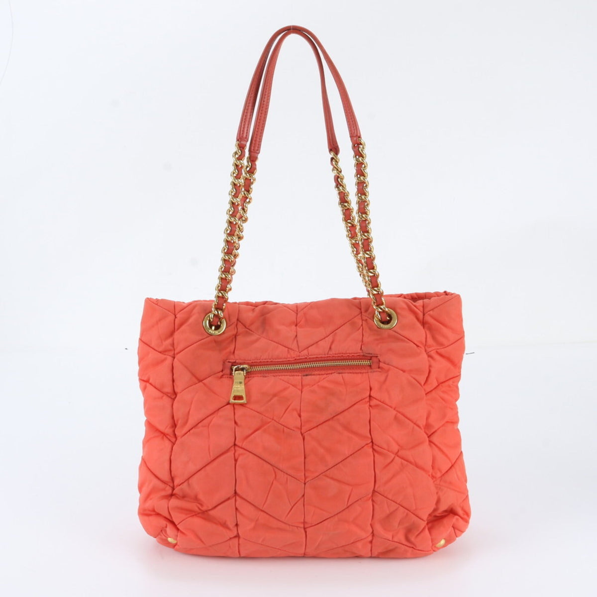 Prada Pink Leather Nylon Handbag Shoulder Bag Tote Bag (Pre-Owned)