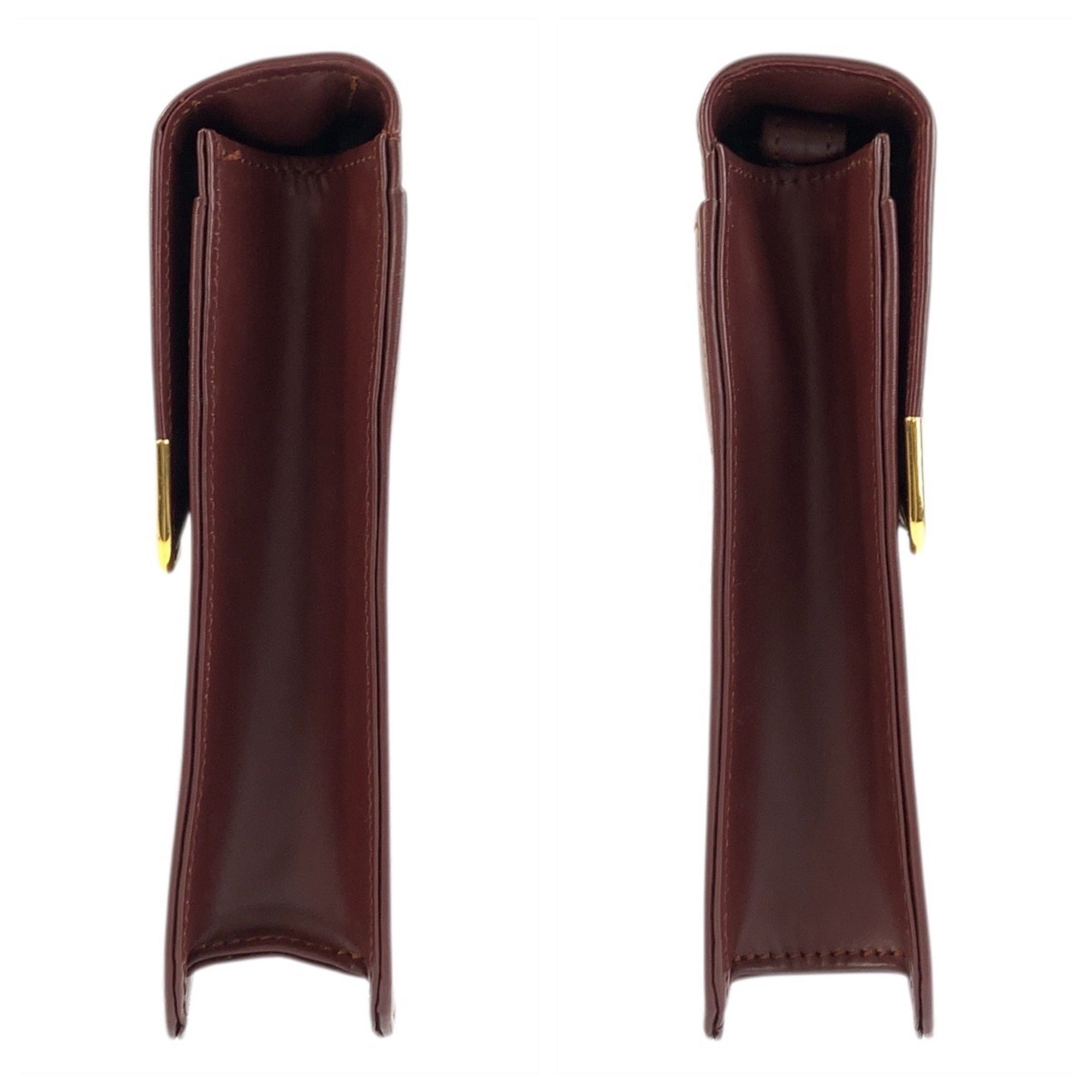 Cartier Bordeaux Leather Clutch Bag (Pre-Owned)