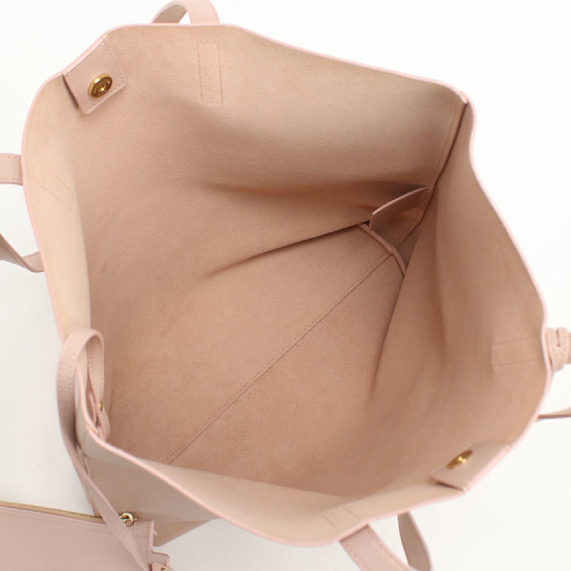 Saint Laurent Pink Leather Pouch Tote Bag (Pre-Owned)