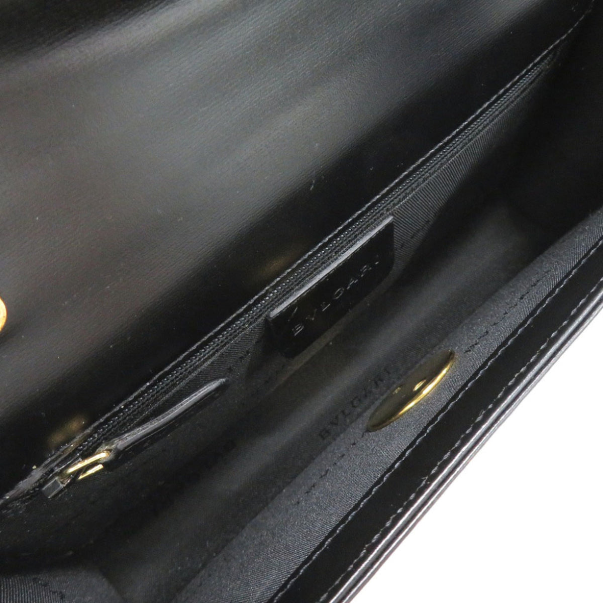 Bvlgari Black Leather Clutch Bag Shoulder Bag (Pre-Owned)