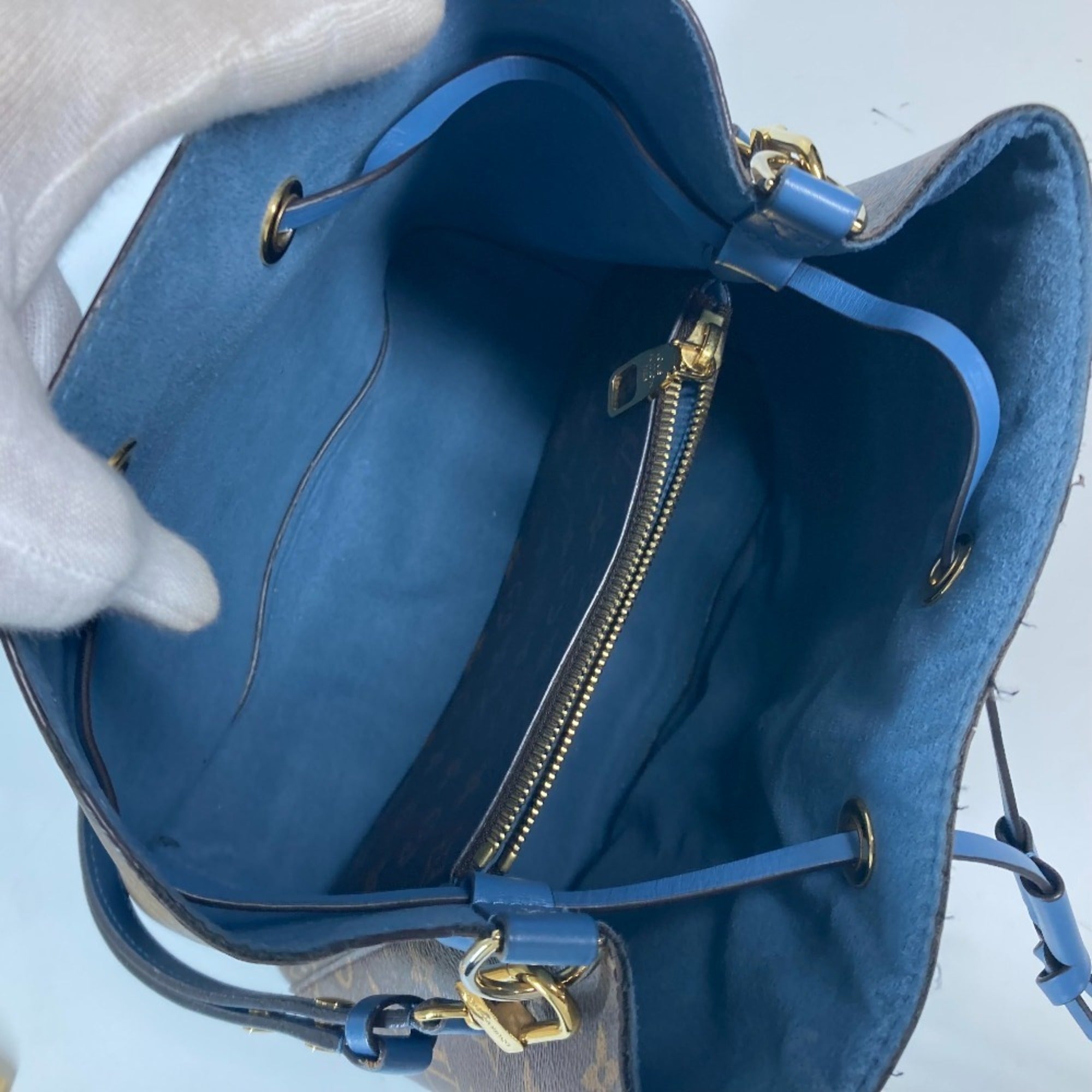 Louis Vuitton Blue Blue Jean Brown Monogram Shoulder Bag (Pre-Owned)