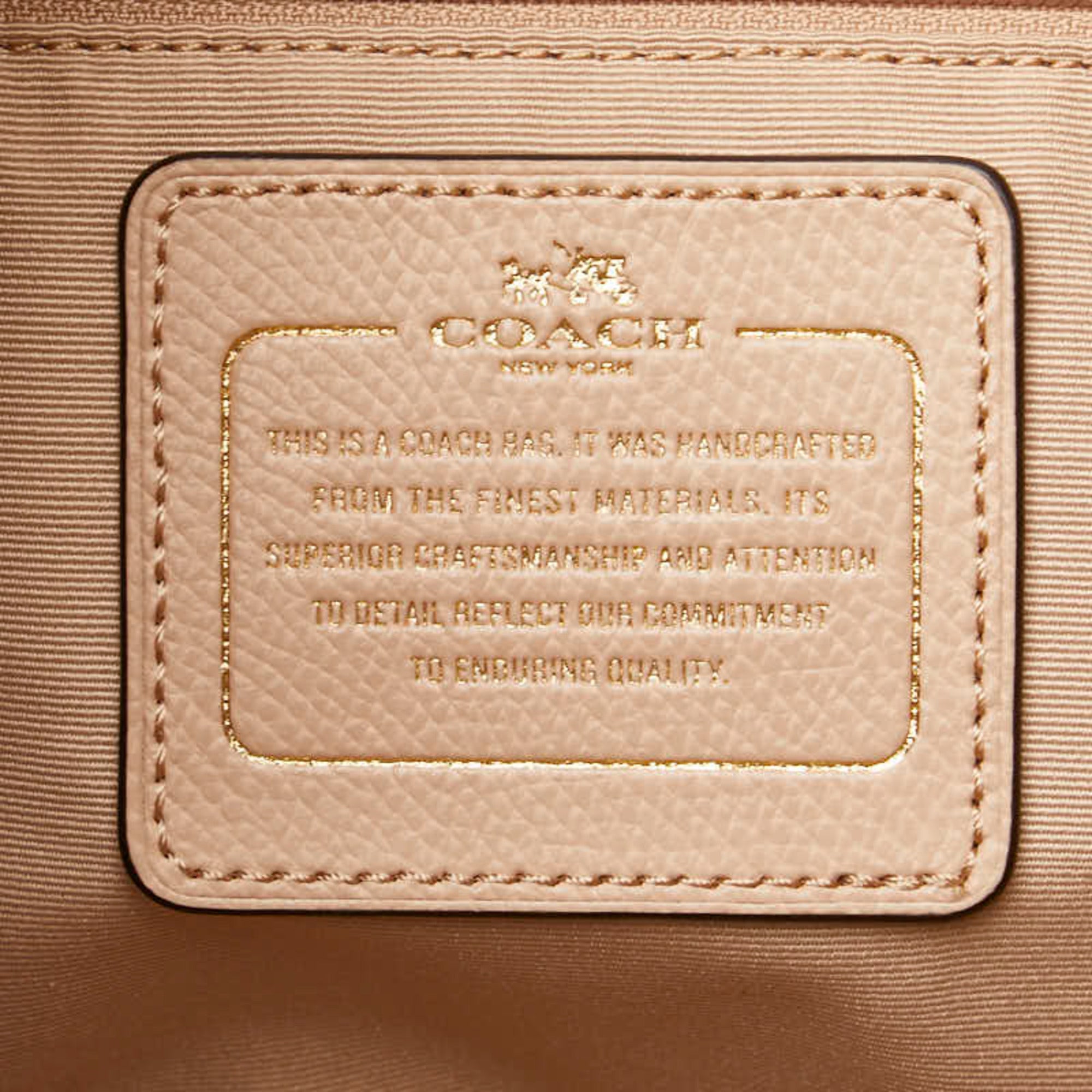 Coach Beige White Leather Pouch Shoulder Bag Tote Bag (Pre-Owned)
