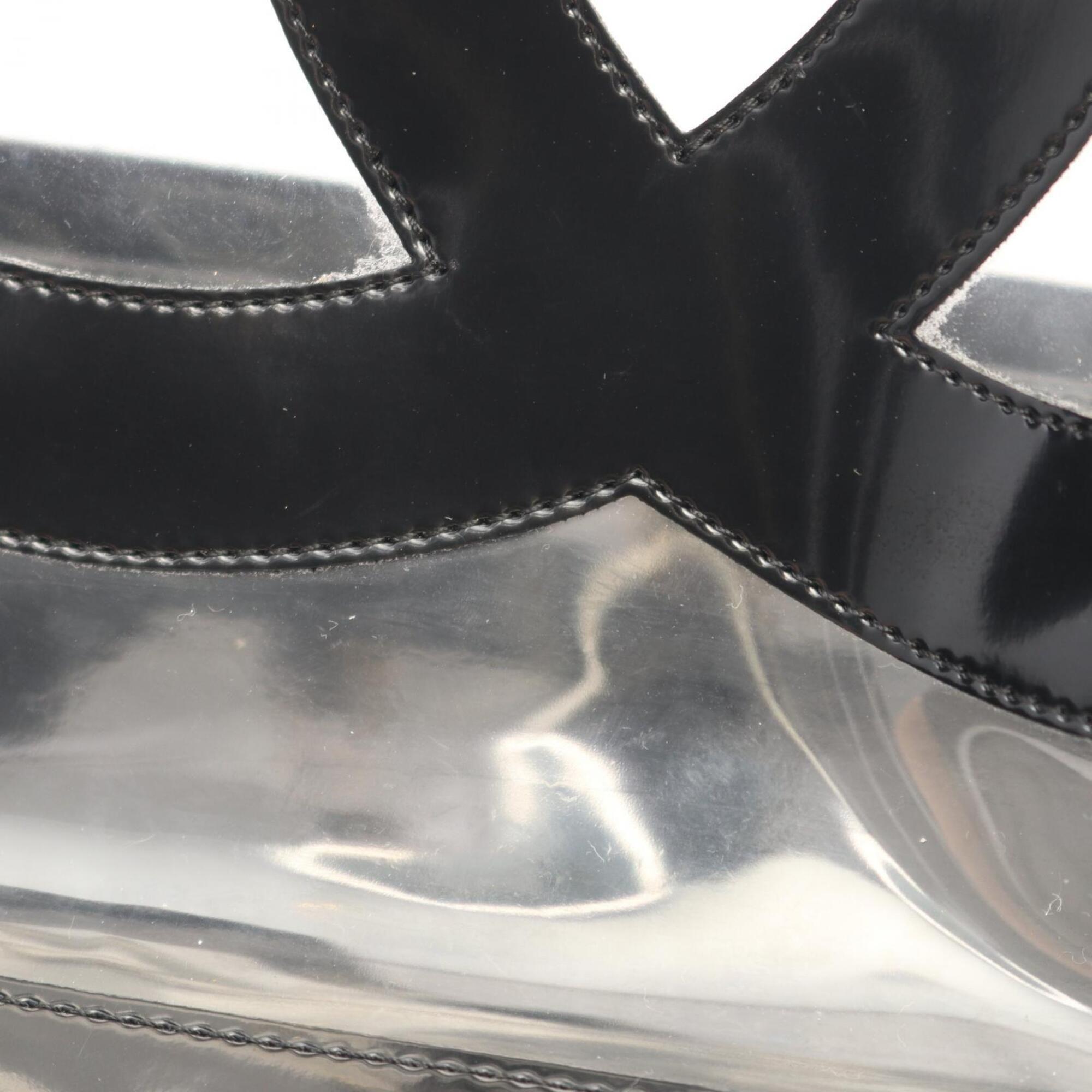 Chanel Black Clear Vinyl Patent Leather Handbag Tote Bag (Pre-Owned)