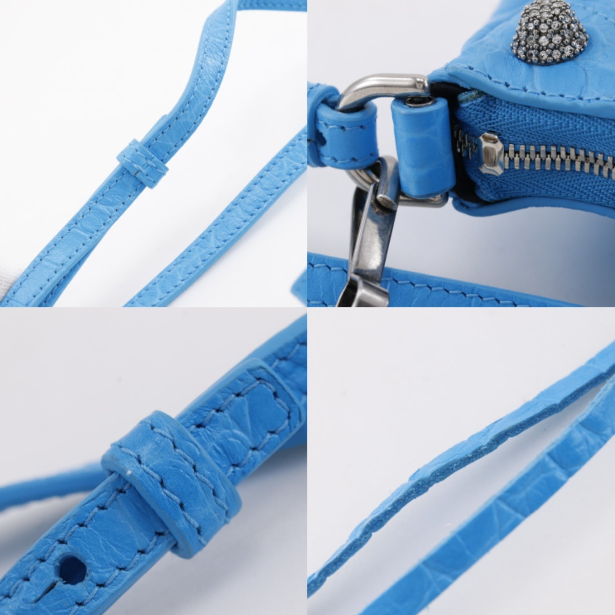 Balenciaga Light Blue Leather Shoulder Bag (Pre-Owned)