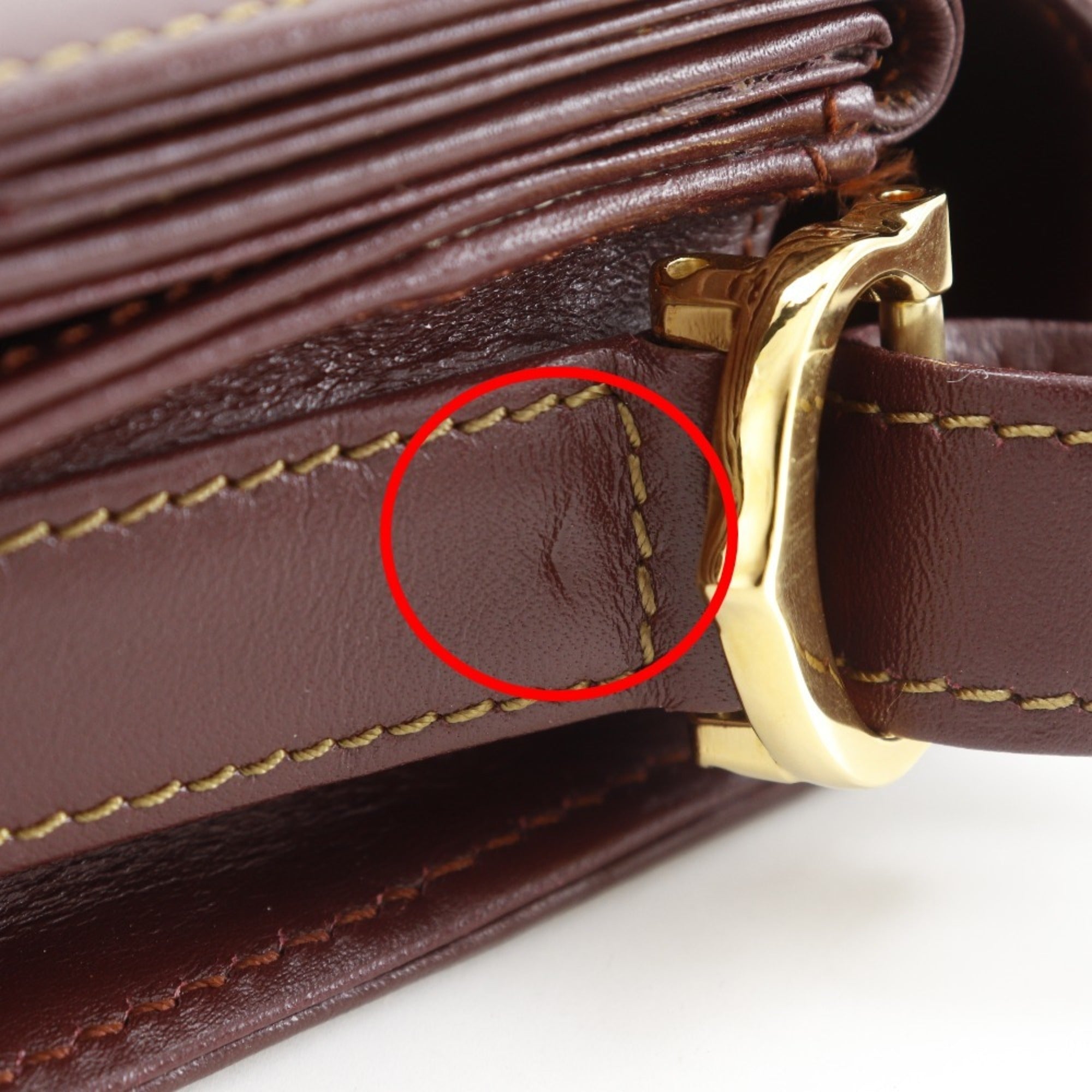 Cartier Must Bordeaux Leather Shoulder Bag (Pre-Owned)