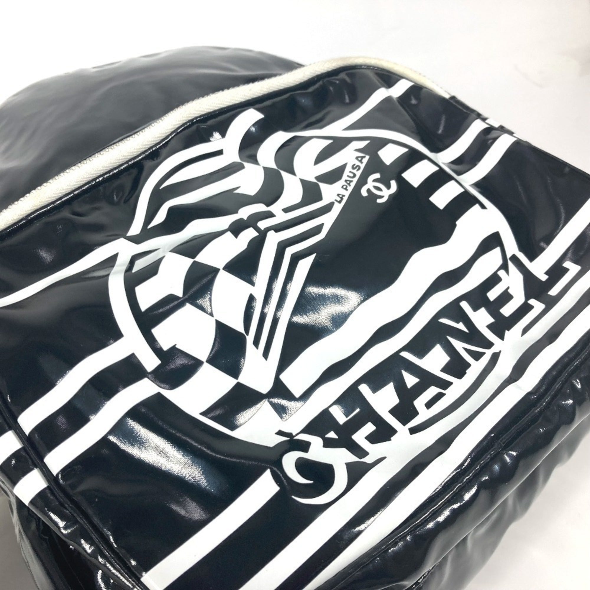Chanel Black White Pvc Backpack (Pre-Owned)