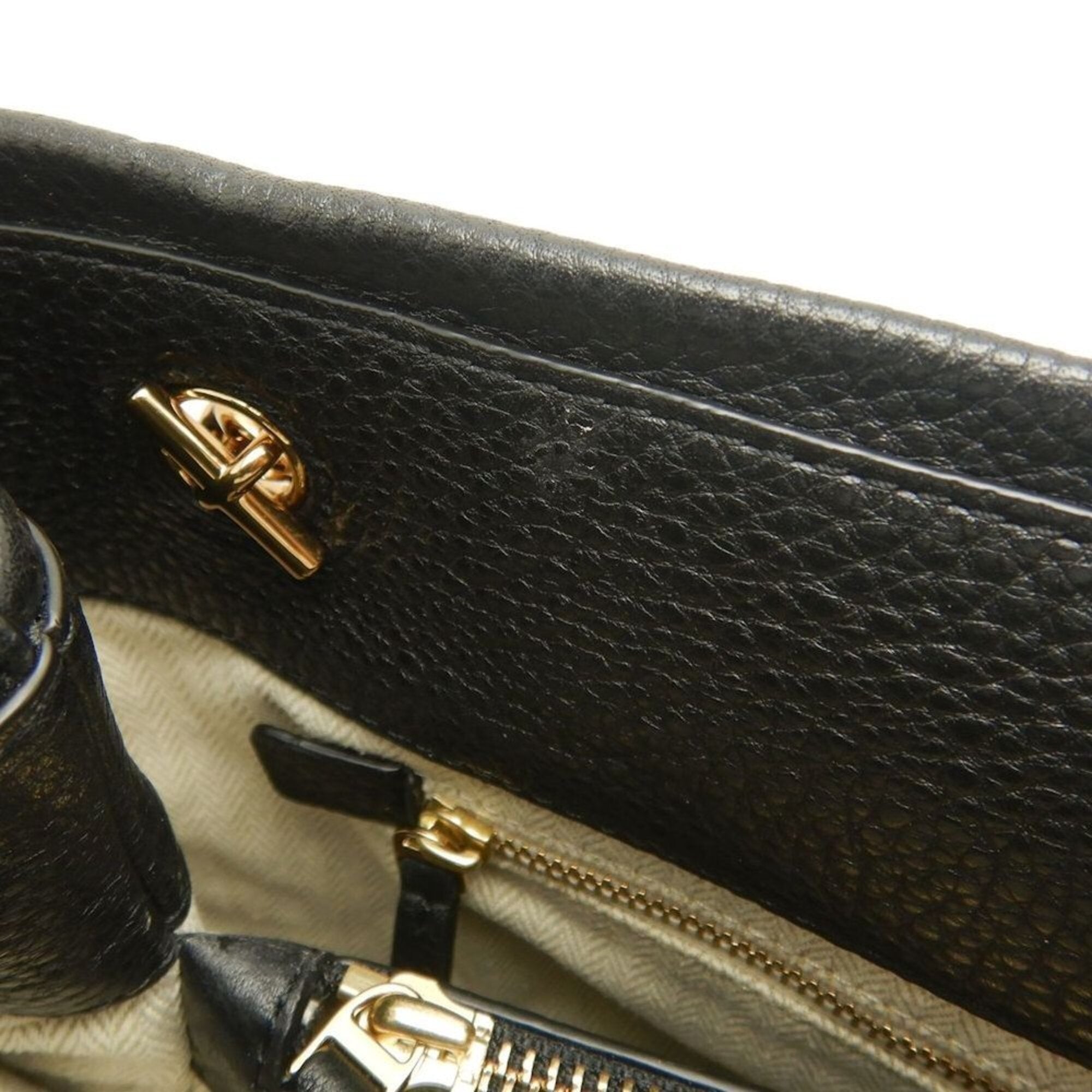 Tory Burch Black Leather Tote Bag (Pre-Owned)