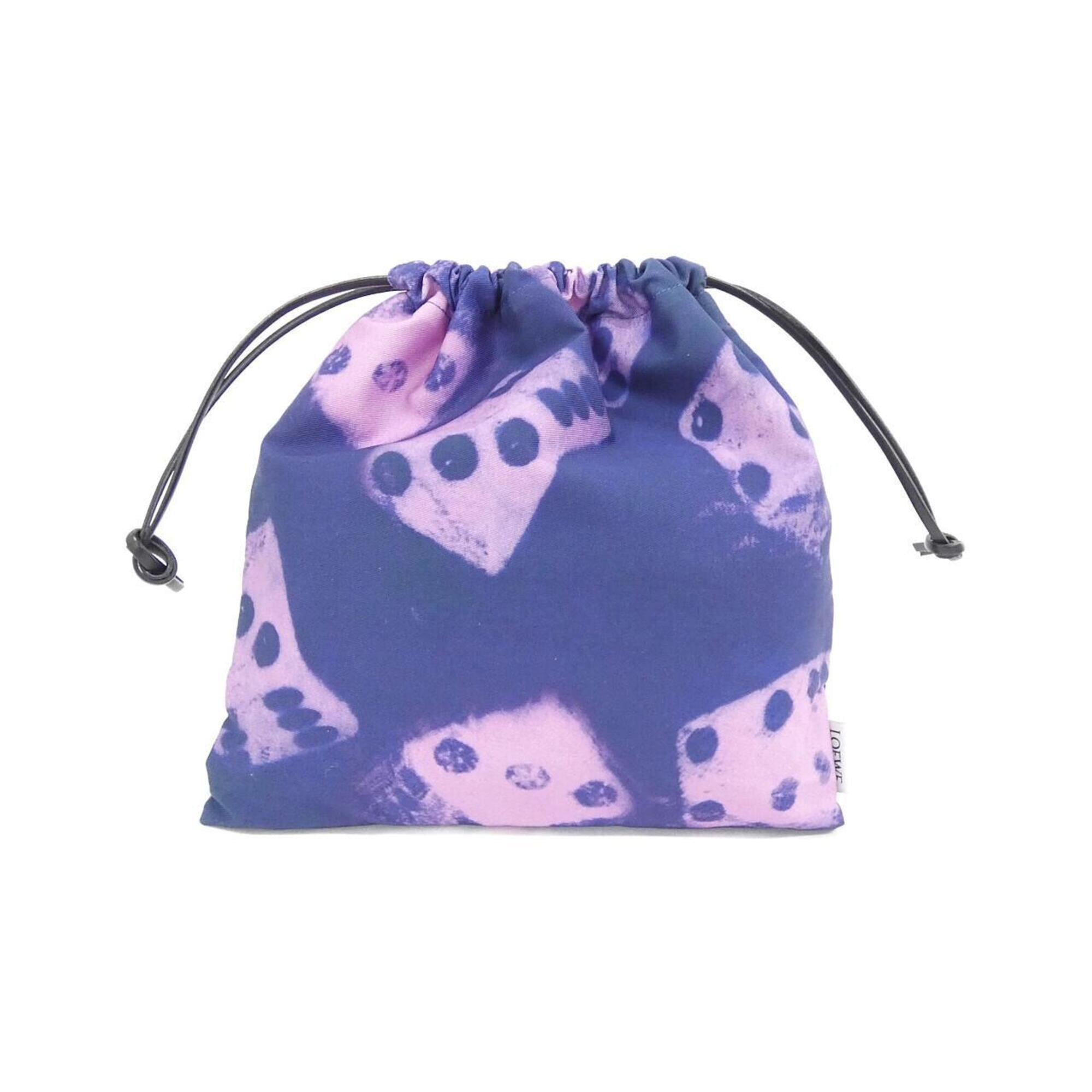 Loewe Blue Pink Canvas Handbag Pouch (Pre-Owned)