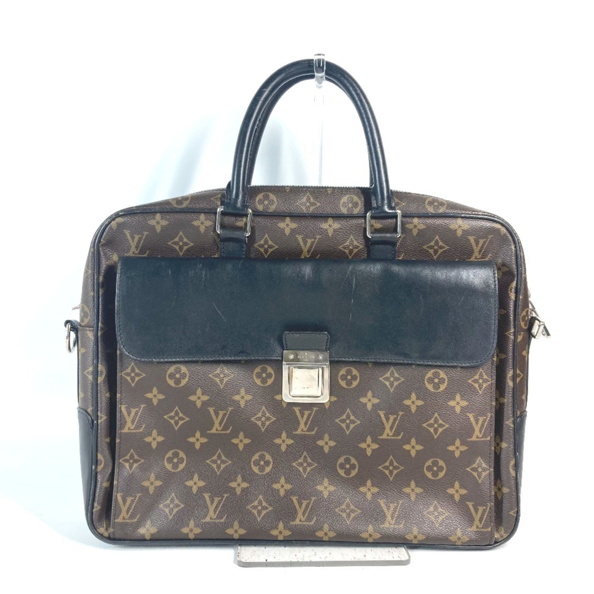 Louis Vuitton Black Brown Galle Monogram Leather Handbag (Pre-Owned)