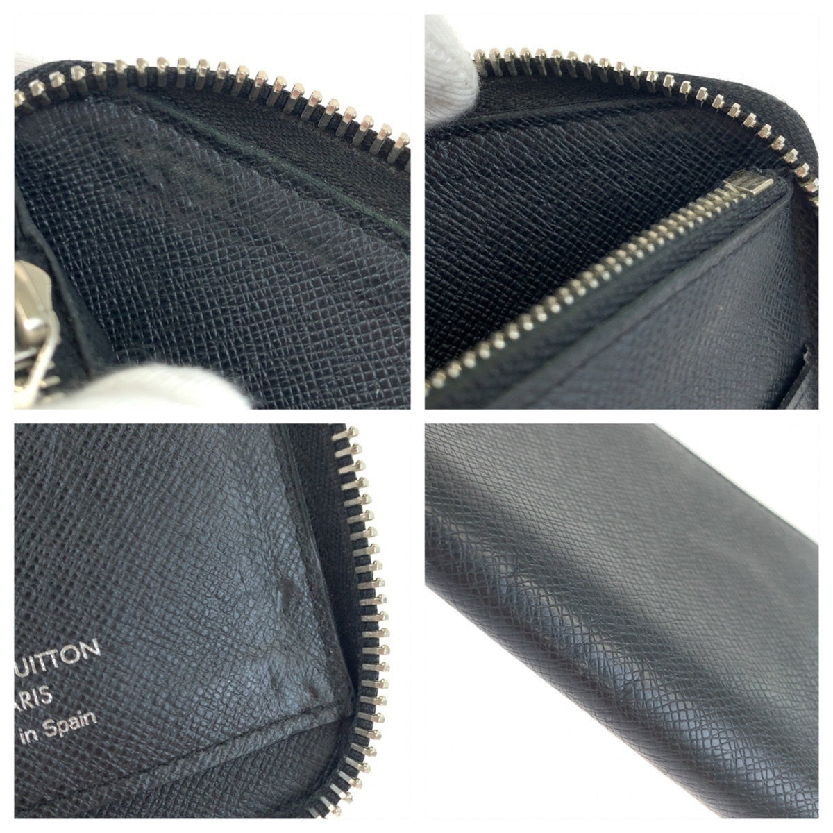 Louis Vuitton Ardoise Black Leather Long Wallet (Bi-Fold) (Pre-Owned)