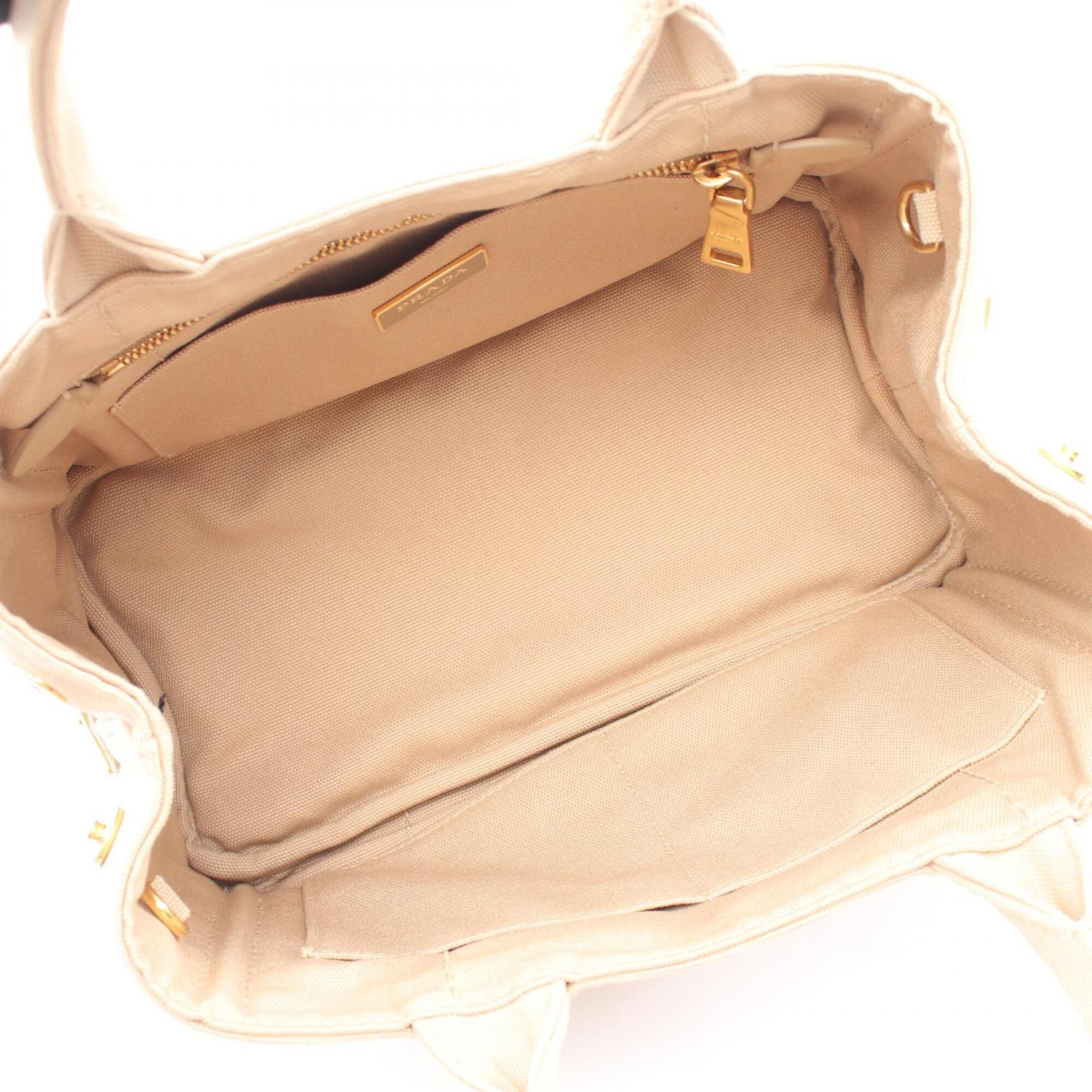 Prada Beige Canvas Handbag Tote Bag (Pre-Owned)