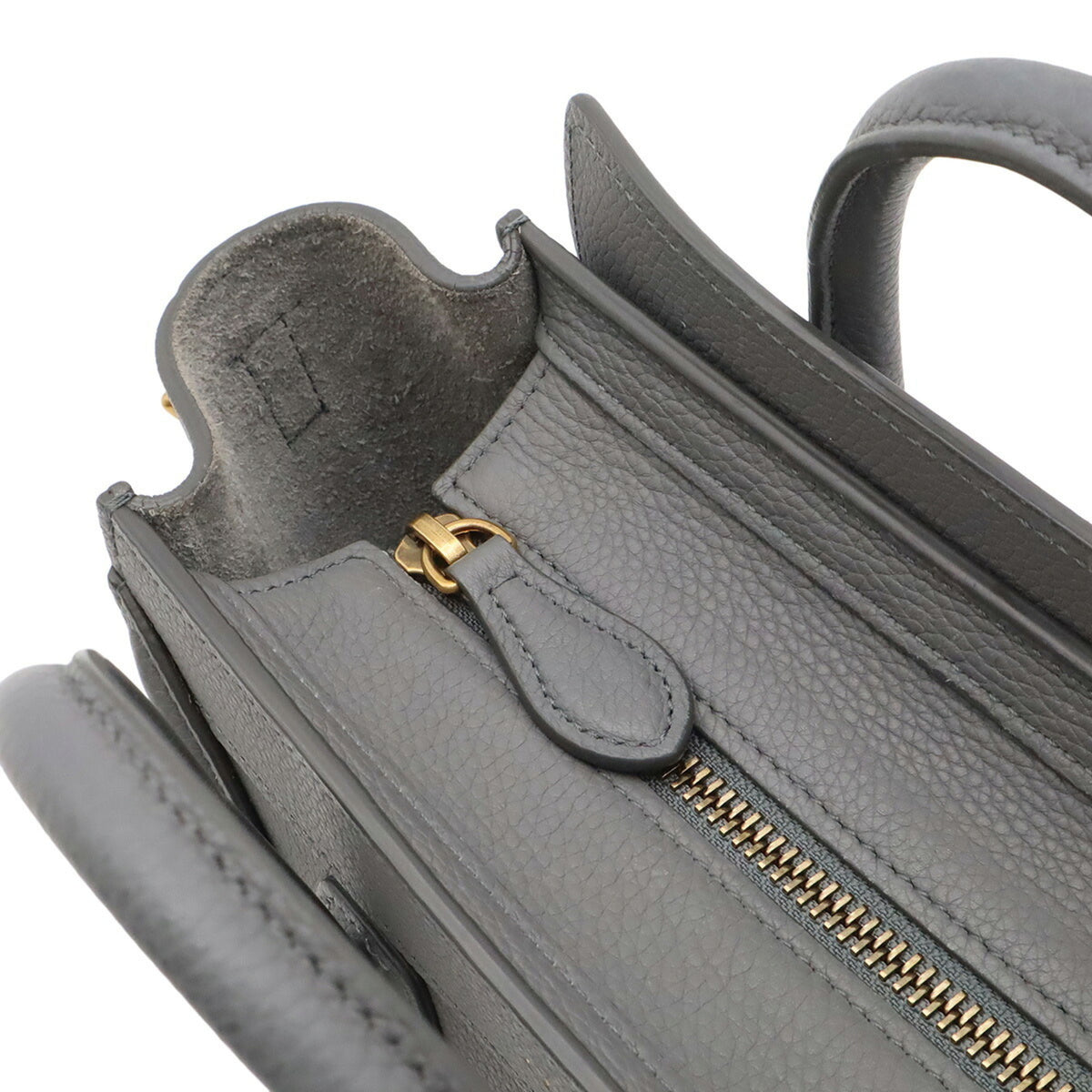 Celine Black Gray Leather Handbag Shoulder Bag (Pre-Owned)