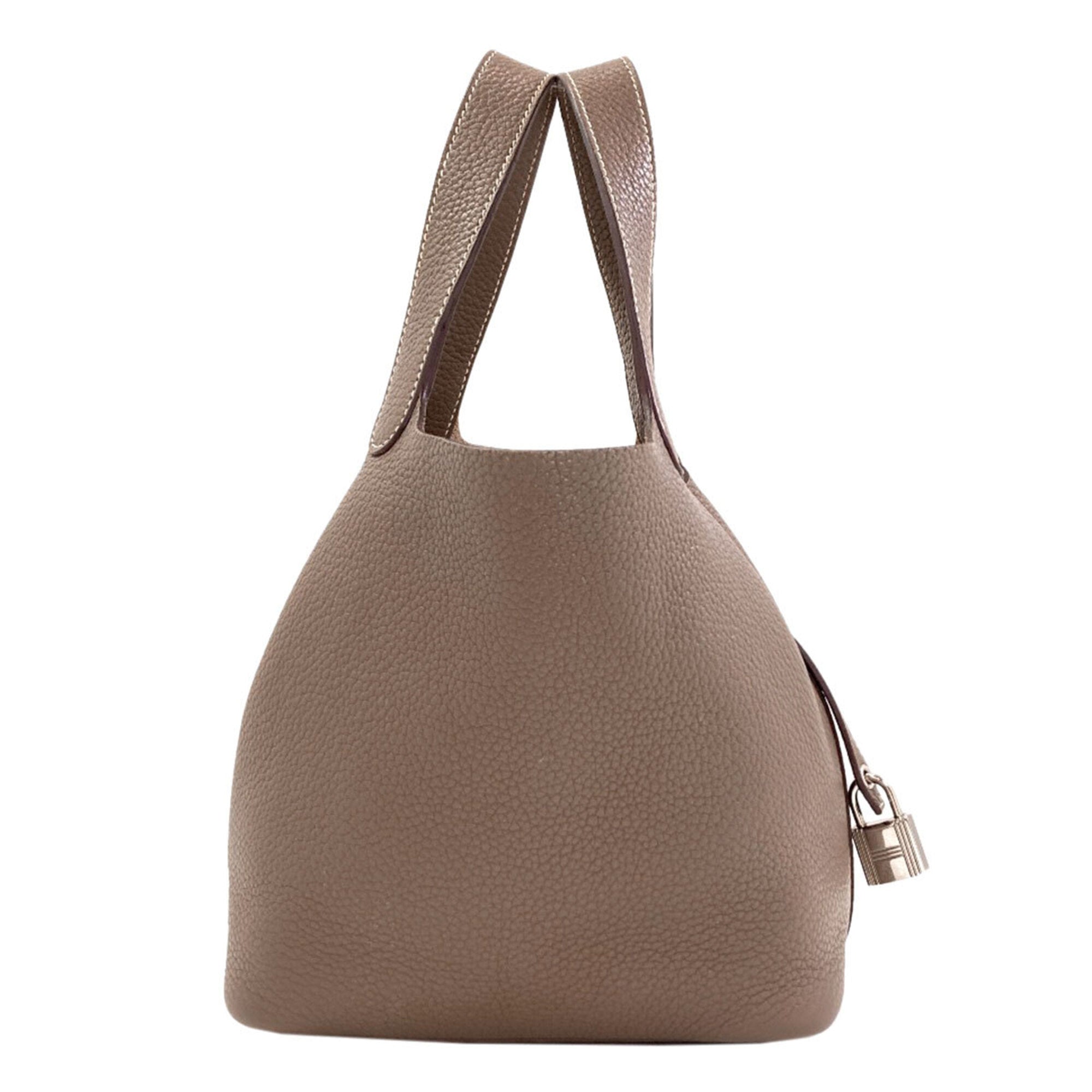 Hermes Picotin Etoupe Gray Taurillon Clemence Leather Handbag (Pre-Owned)