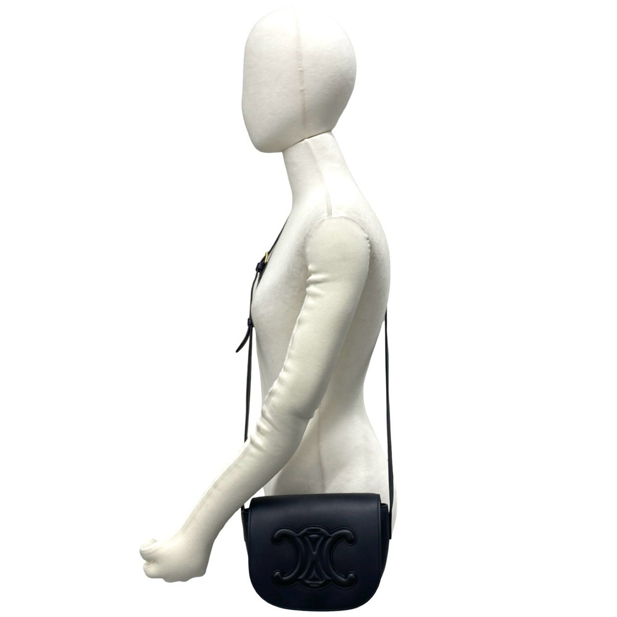 Celine Black Leather Crossbody Bag Pochette Shoulder Bag (Pre-Owned)