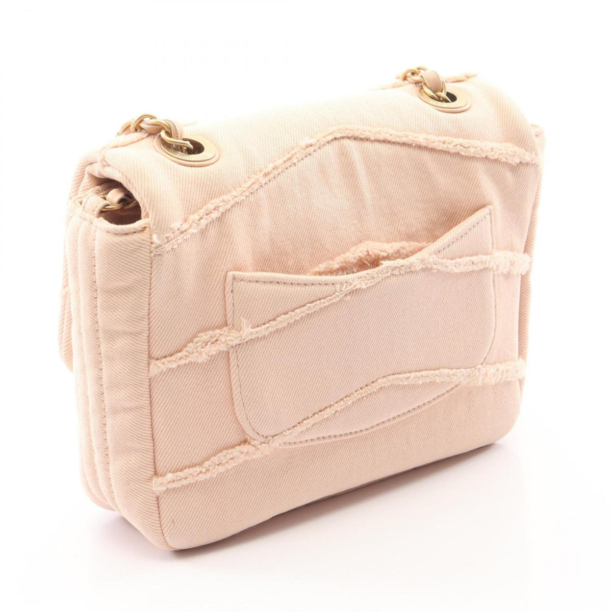 Chanel Pink Denim Handbag Shoulder Bag (Pre-Owned)