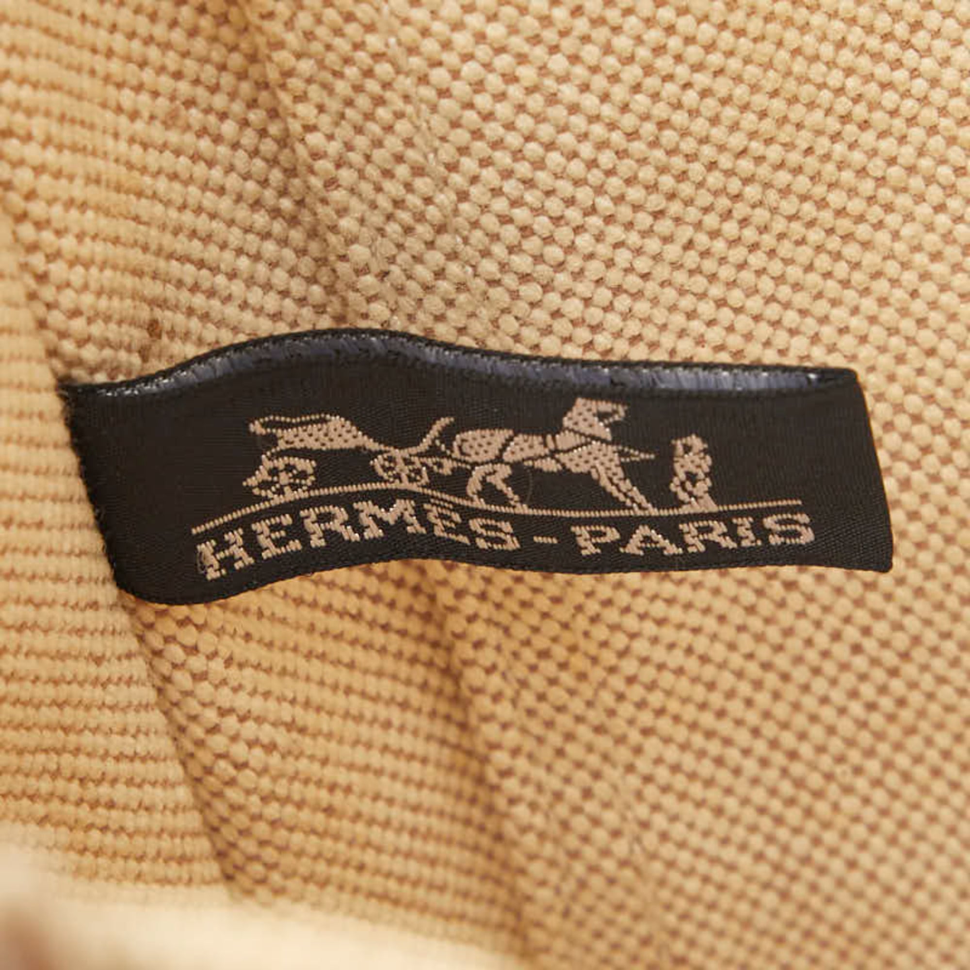 Hermes Beige Brown Canvas Tote Bag (Pre-Owned)