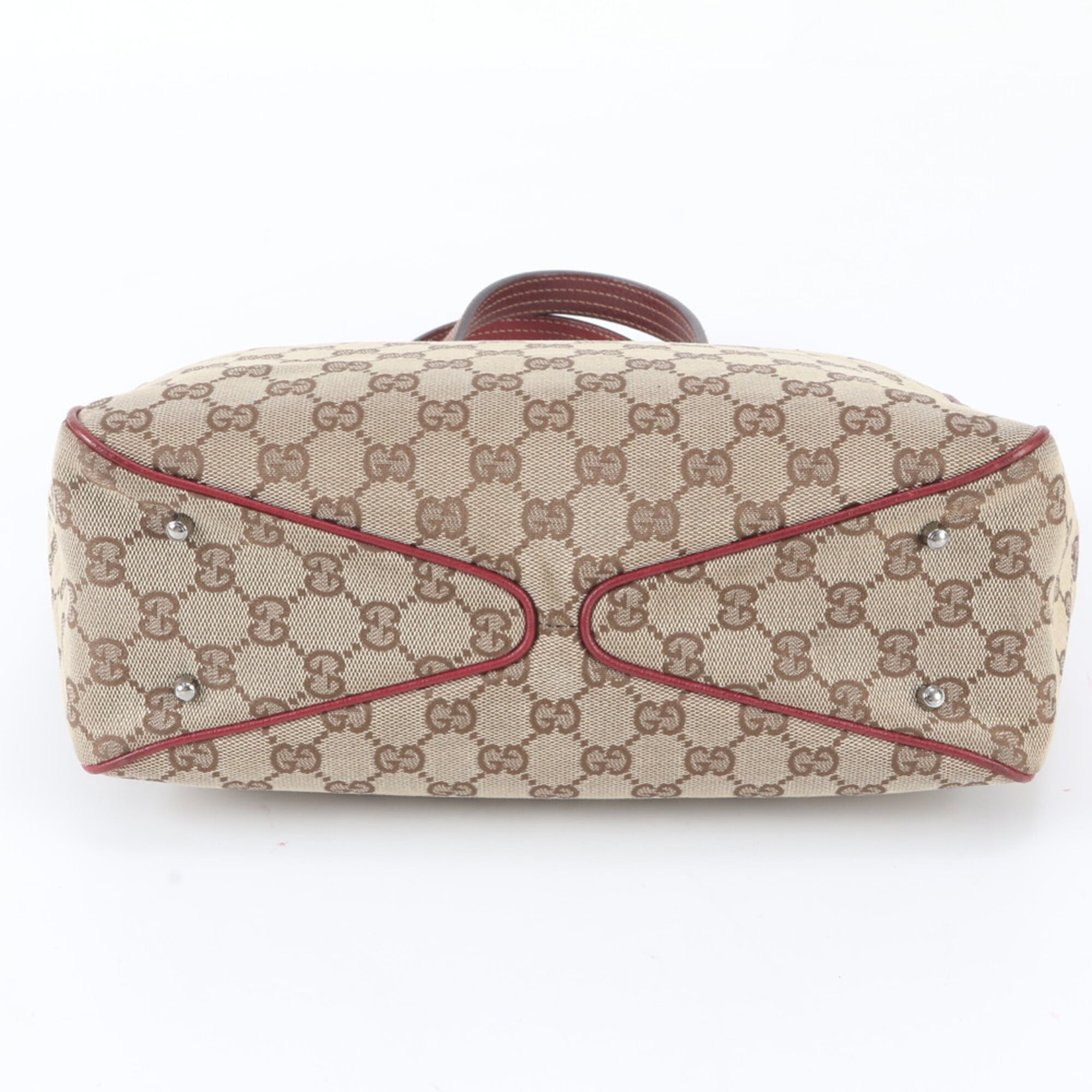 Gucci Gg Canvas Brown Red Color Gg Canvas Handbag Shoulder Bag Tote Bag (Pre-Owned)