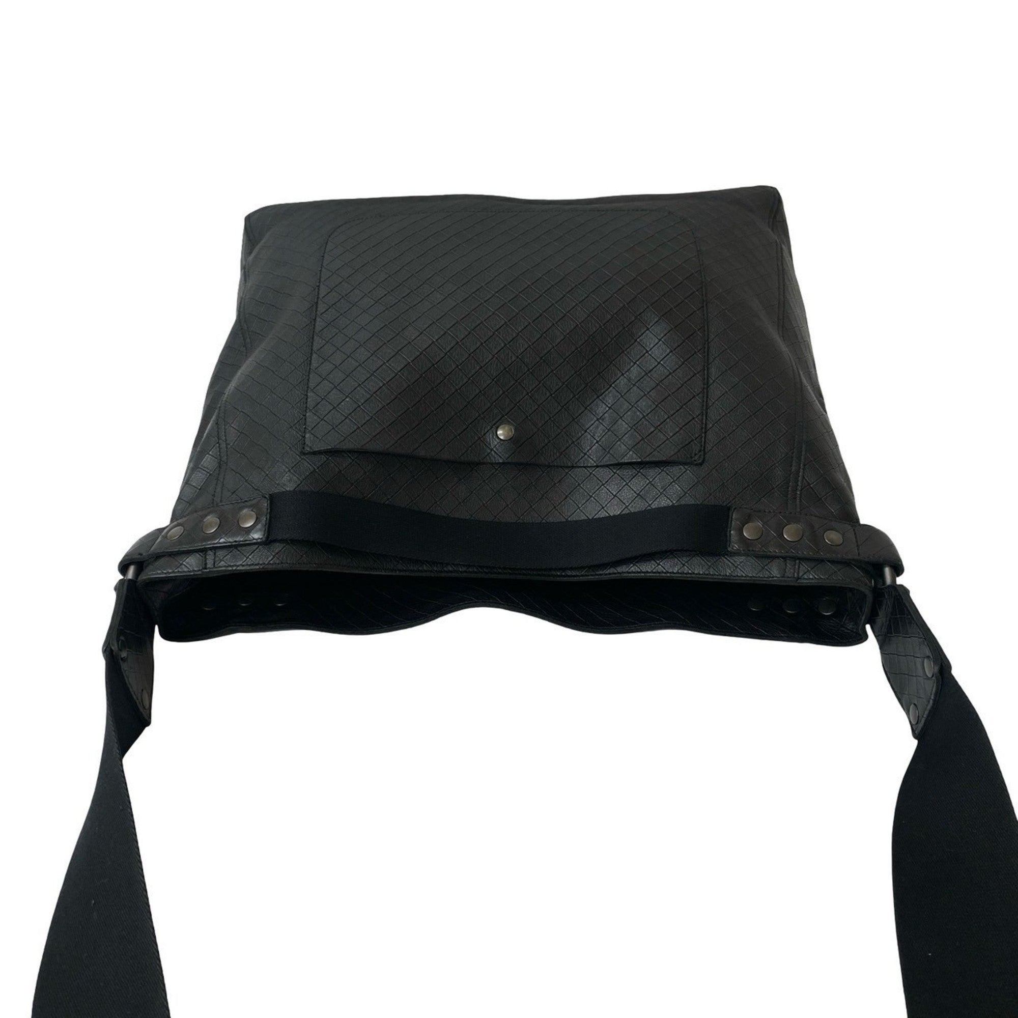 Bottega Veneta Black Leather Shoulder Bag Tote Bag (Pre-Owned)