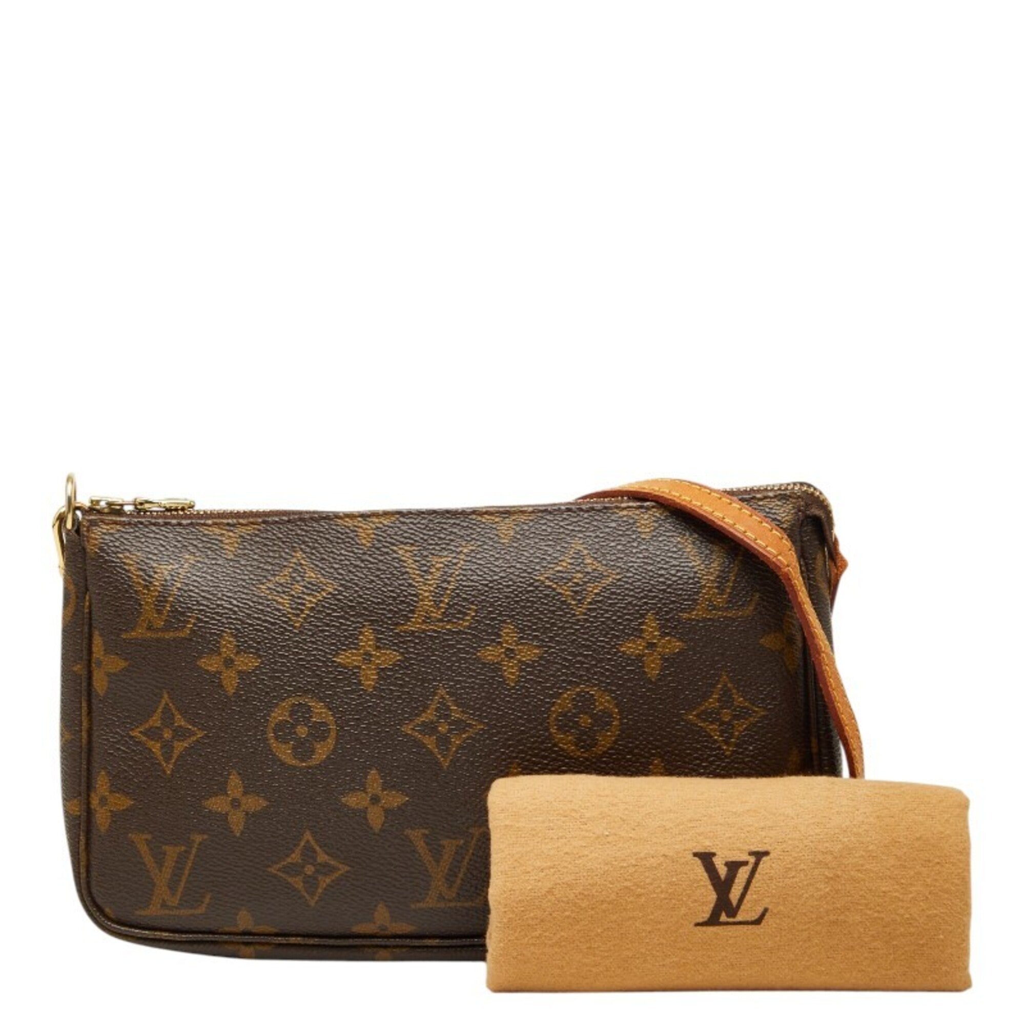 Louis Vuitton Brown Pvc Leather Handbag Pochette Shoulder Bag (Pre-Owned)