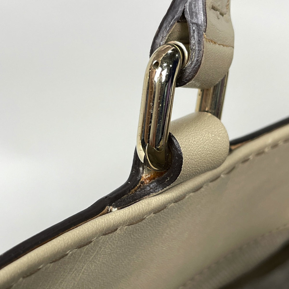 Gucci Beige Gg Canvas Leather Tote Bag (Pre-Owned)