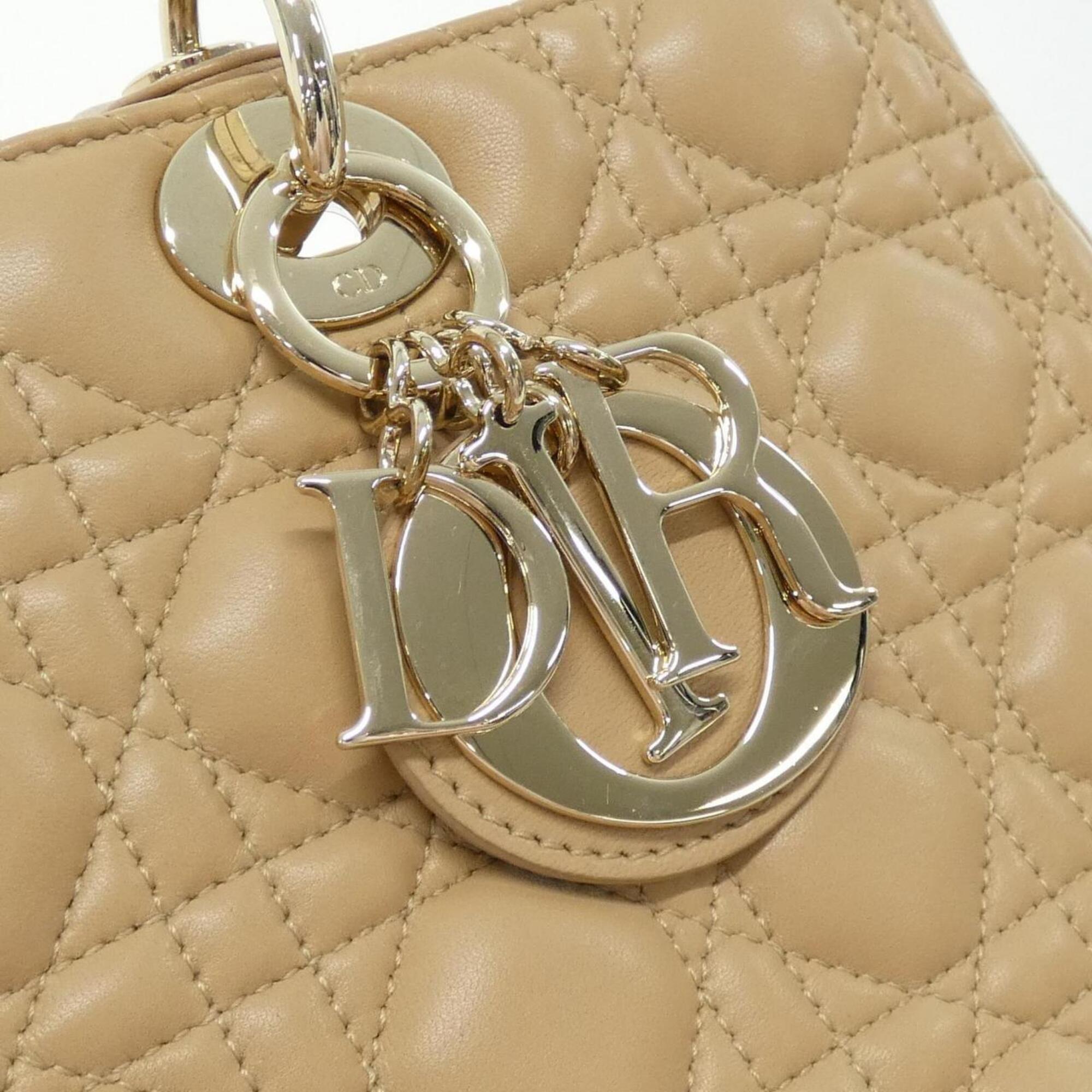 Christian Dior Lady Dior Beige Leather Handbag (Pre-Owned)