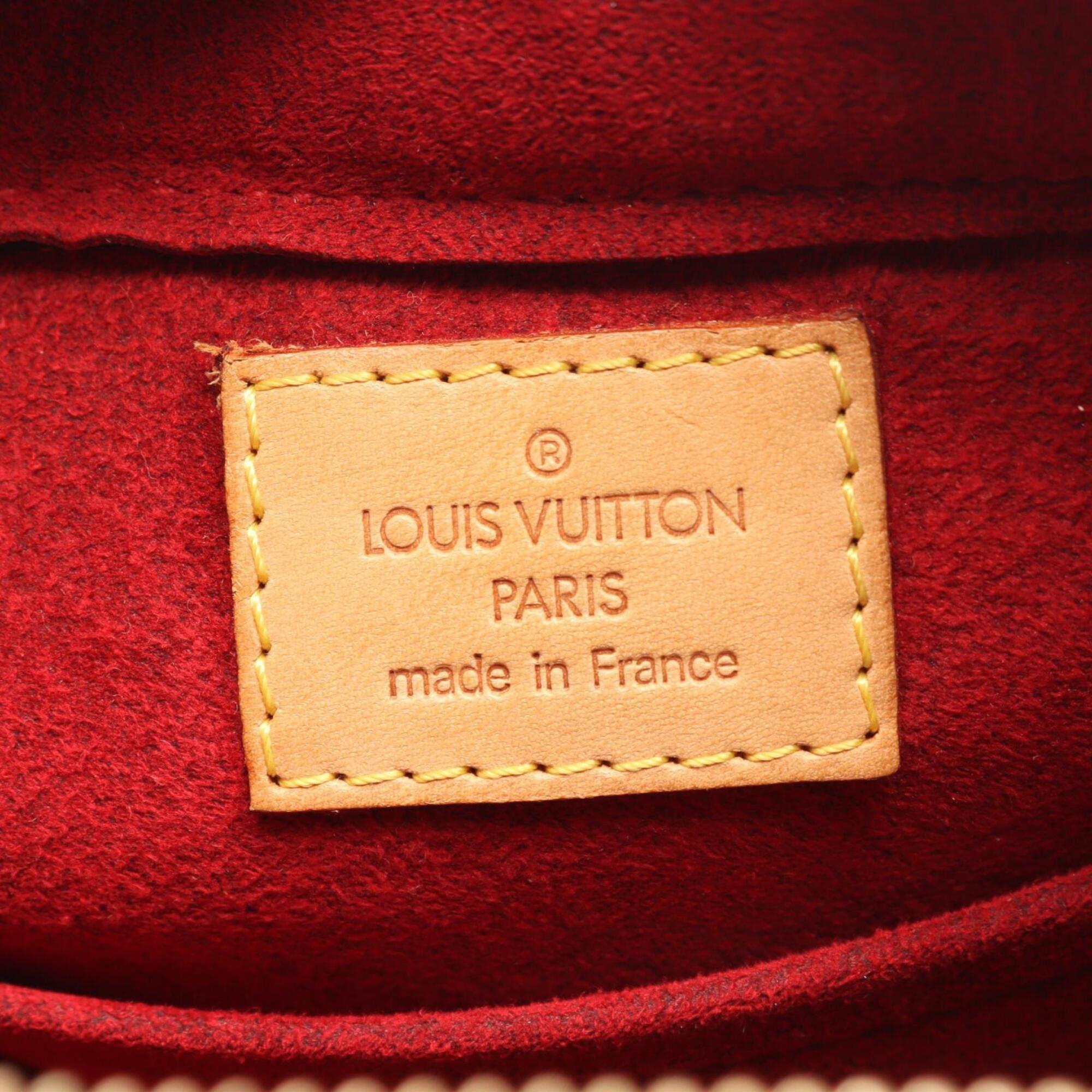 Louis Vuitton Brown Coated Canvas Leather Handbag Shoulder Bag (Pre-Owned)