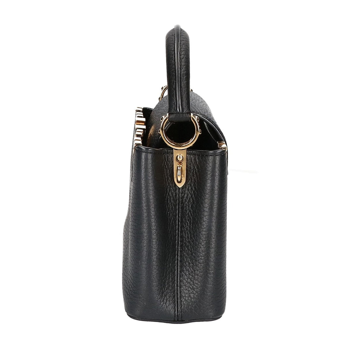 Louis Vuitton Black Leather Handbag Shoulder Bag (Pre-Owned)