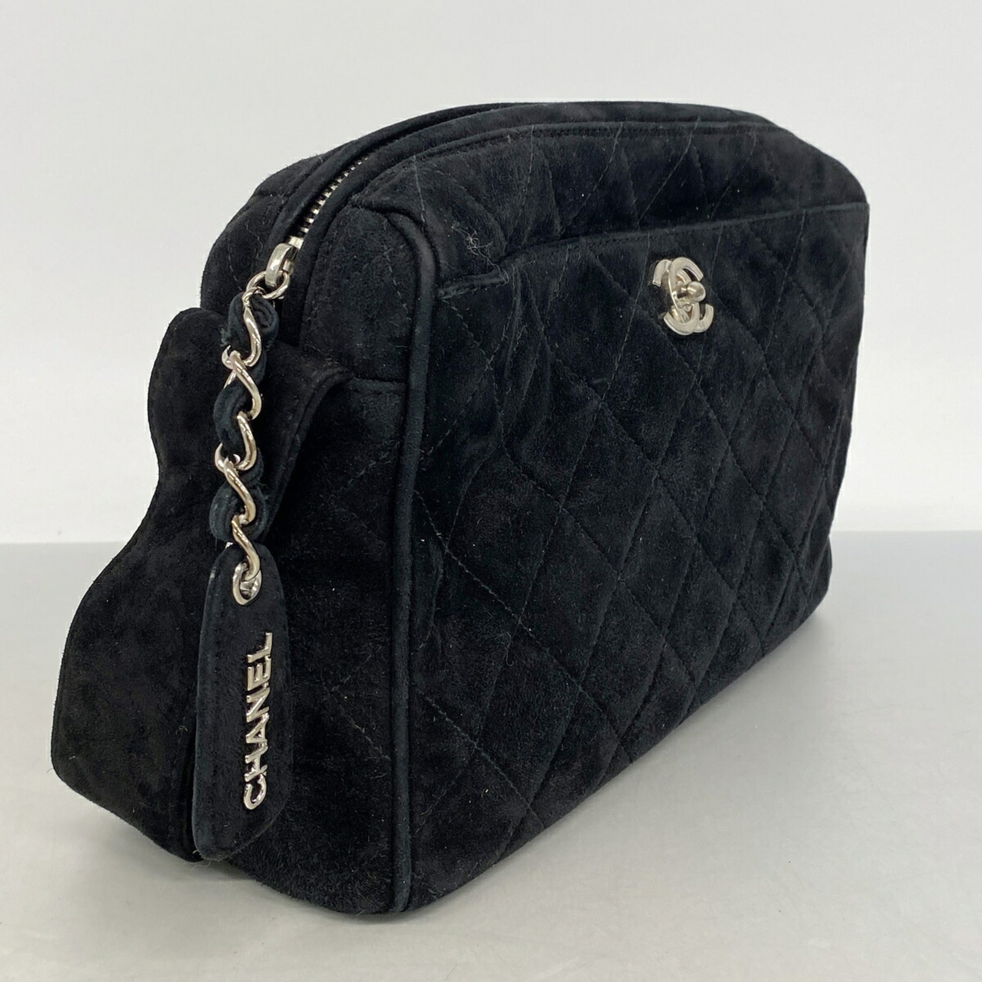 Chanel Black Suede Shoulder Bag (Pre-Owned)