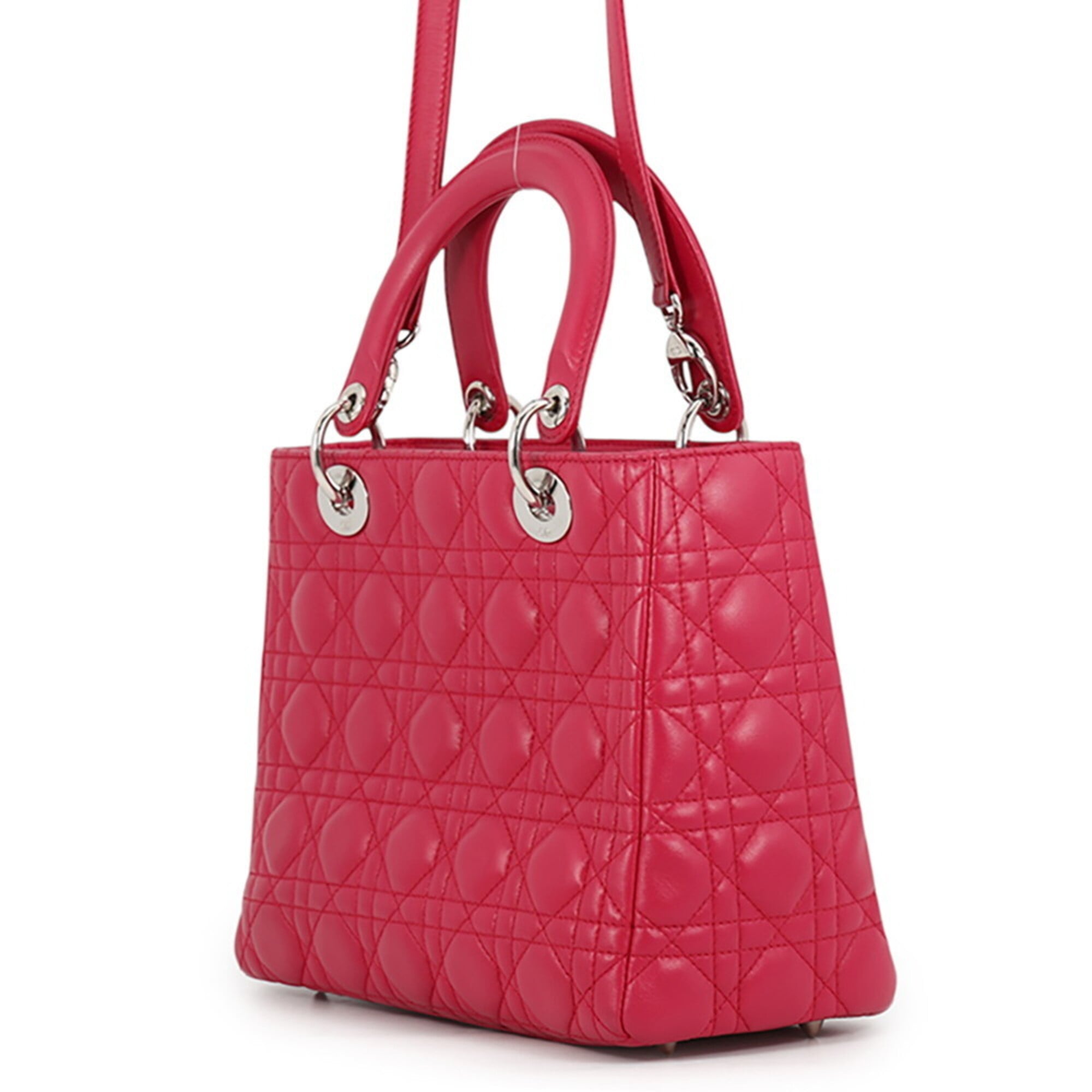 Christian Dior Lady Dior Pink Leather Handbag (Pre-Owned)