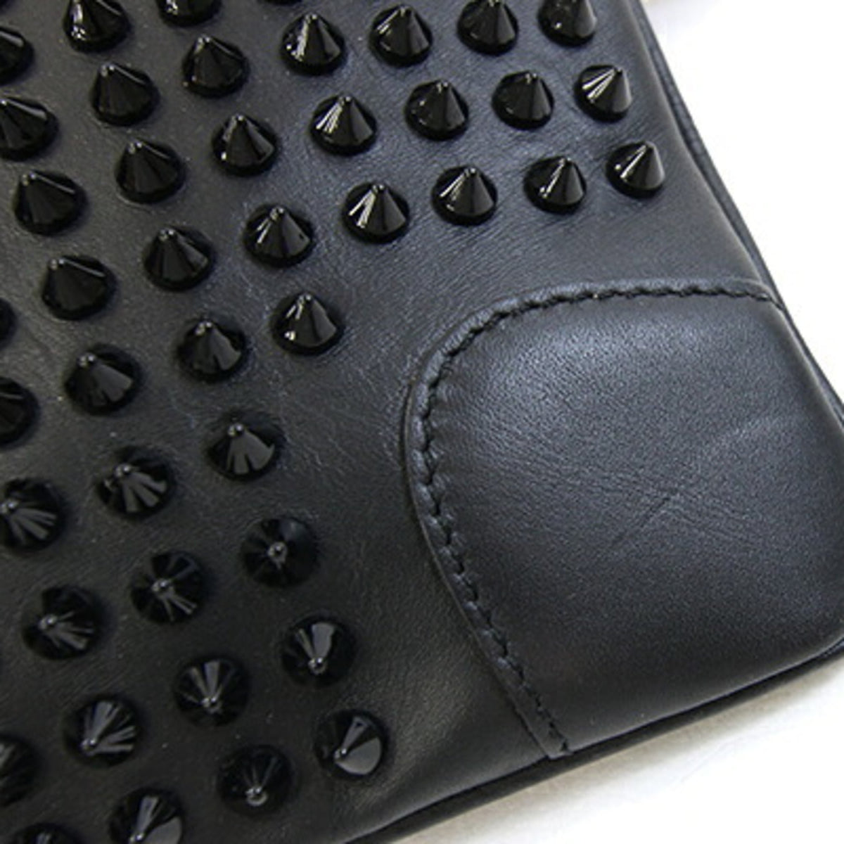 Christian Louboutin Black Leather Clutch Bag Shoulder Bag (Pre-Owned)