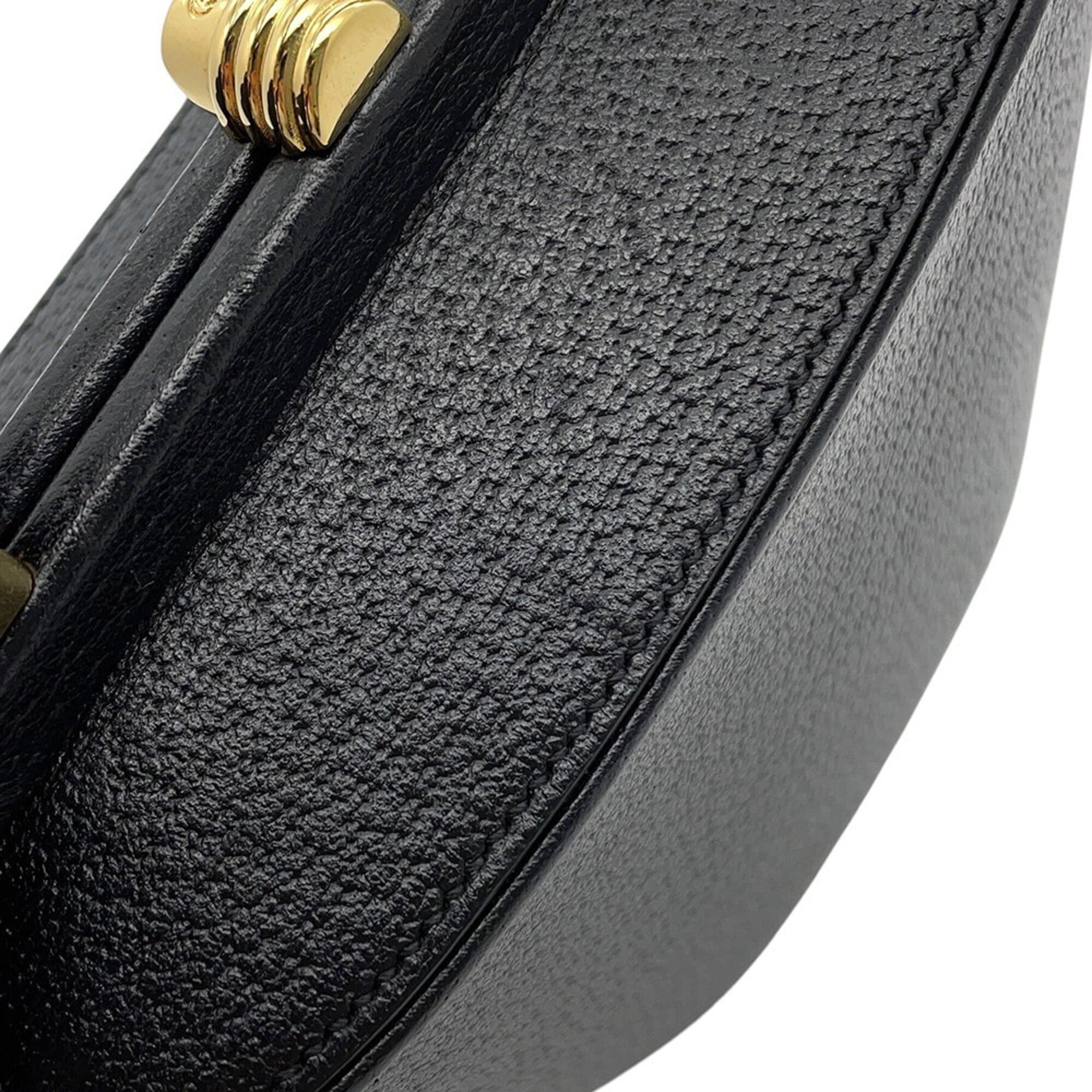 Gucci Black Leather Handbag Shoulder Bag (Pre-Owned)