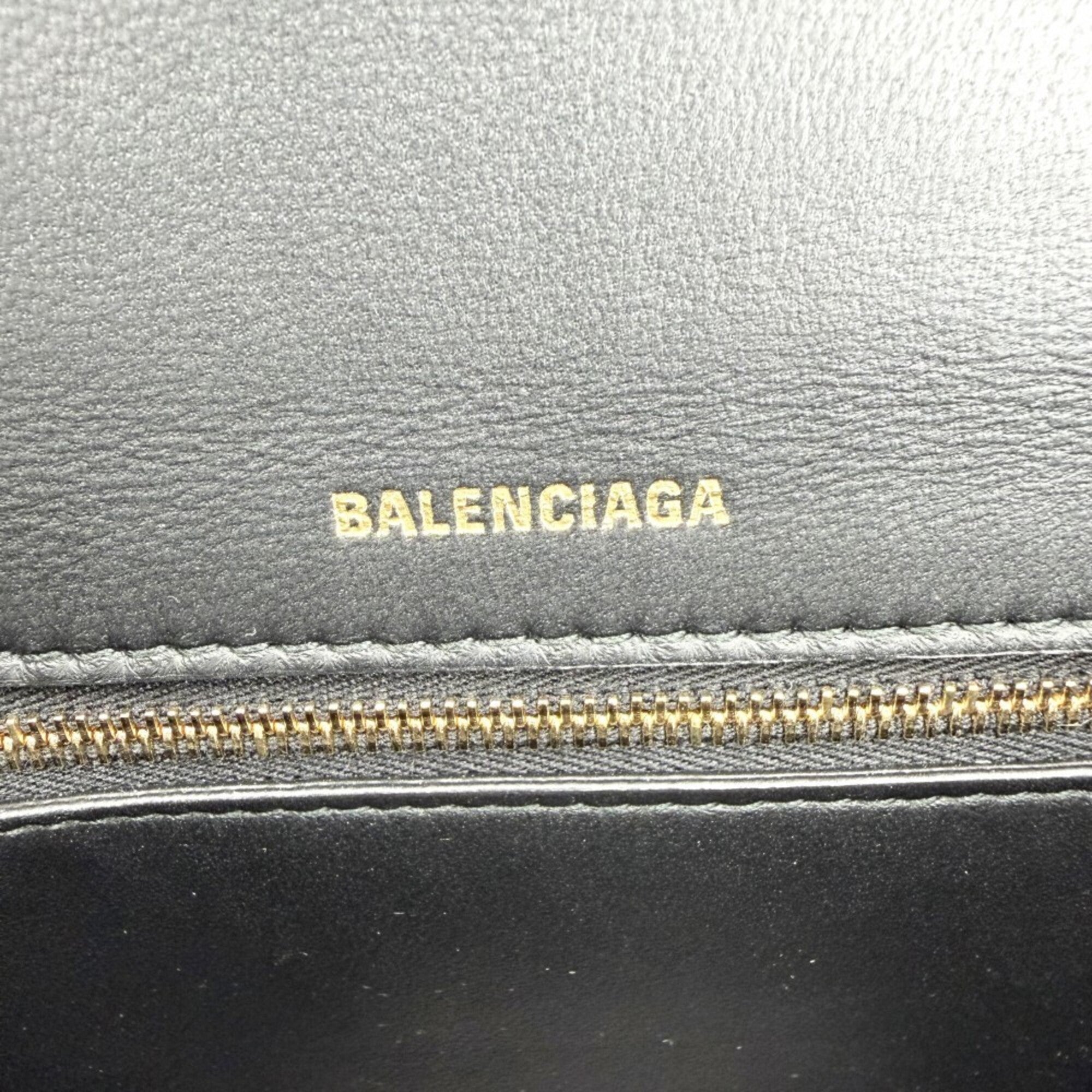 Balenciaga Black Leather Handbag Shoulder Bag (Pre-Owned)