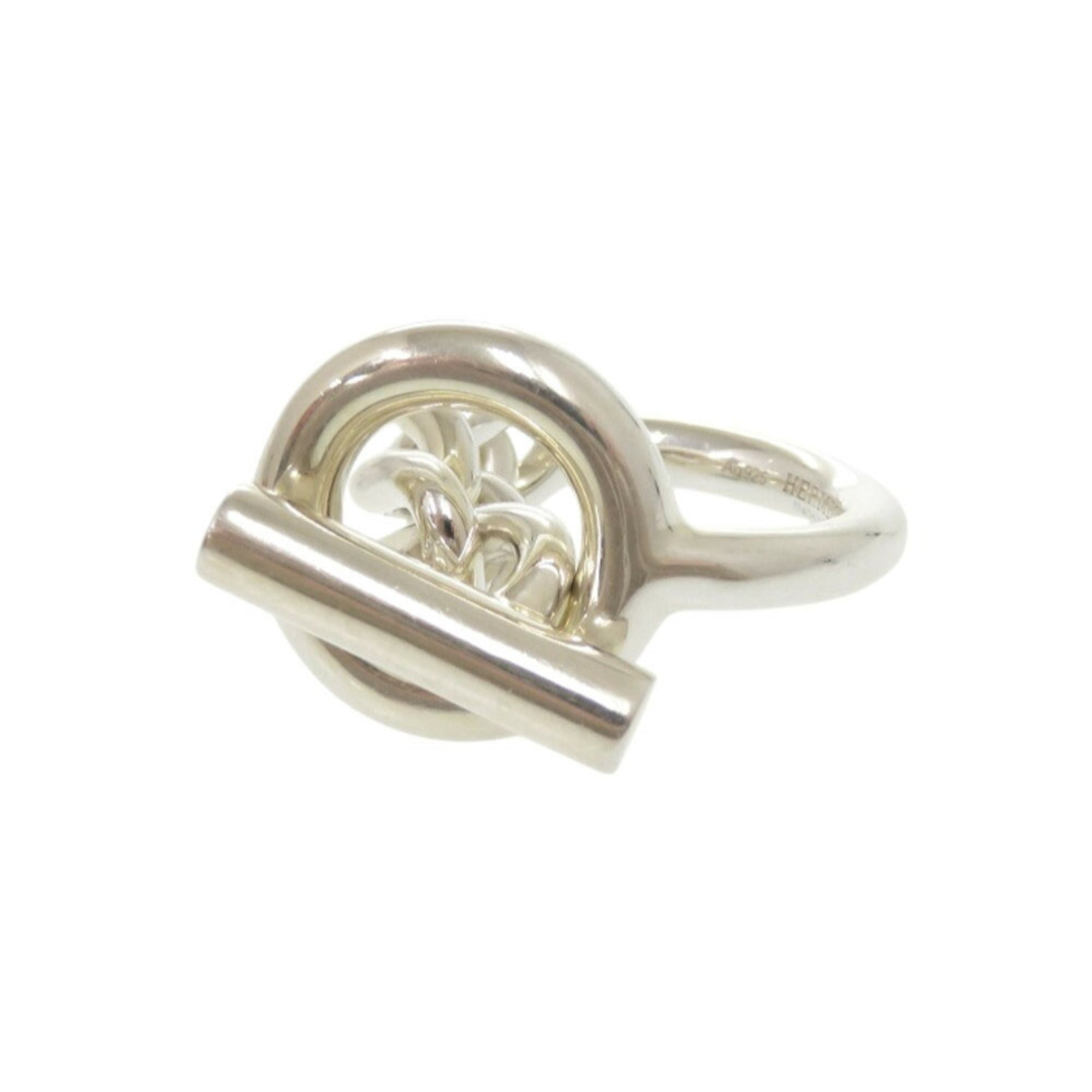 Hermes Silver Silver 925 Band Ring (Pre-Owned)