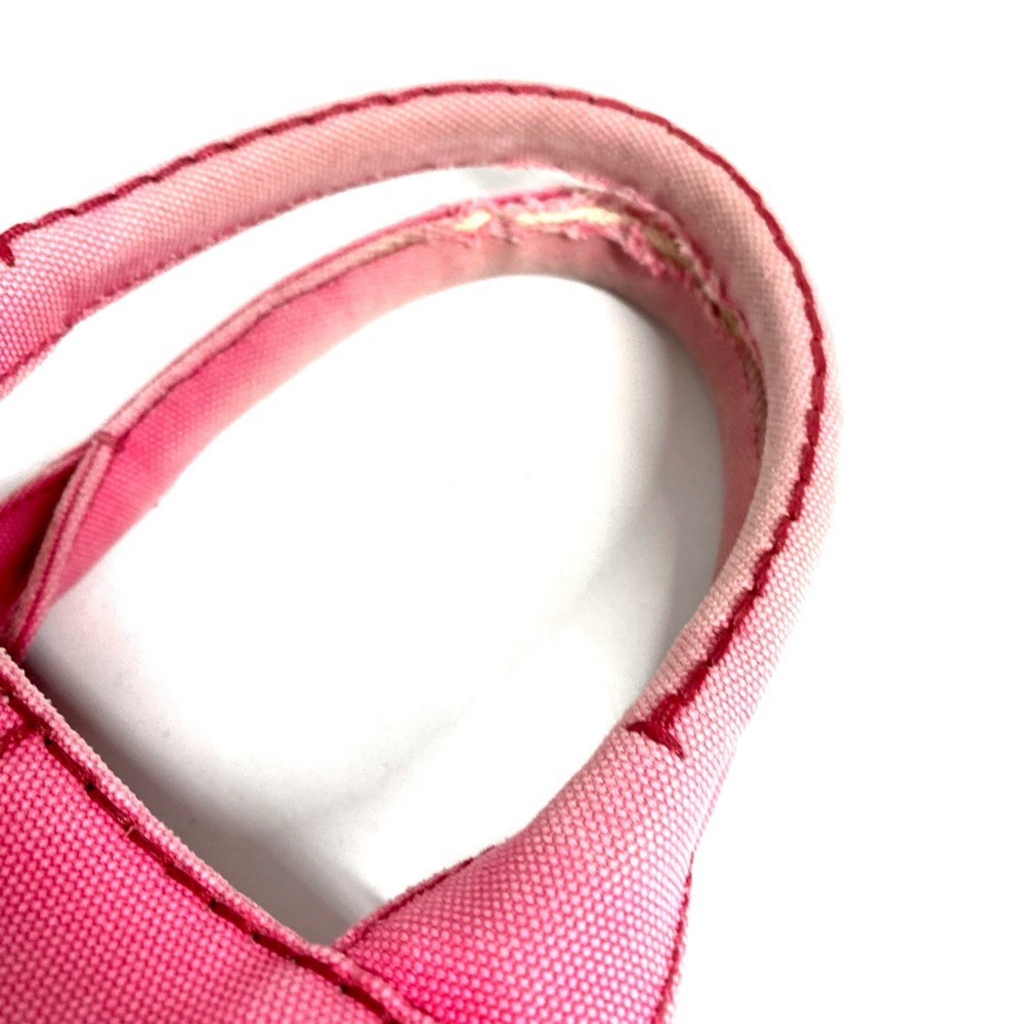 Prada Canapa Pink Canvas Handbag Shoulder Bag Tote Bag (Pre-Owned)