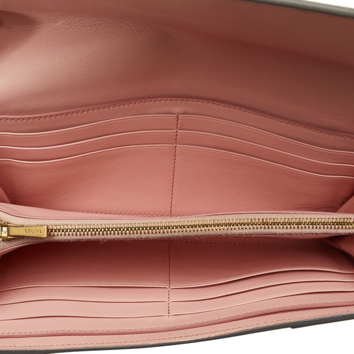 Celine Gray Leather Long Wallet (Bi-Fold) (Pre-Owned)