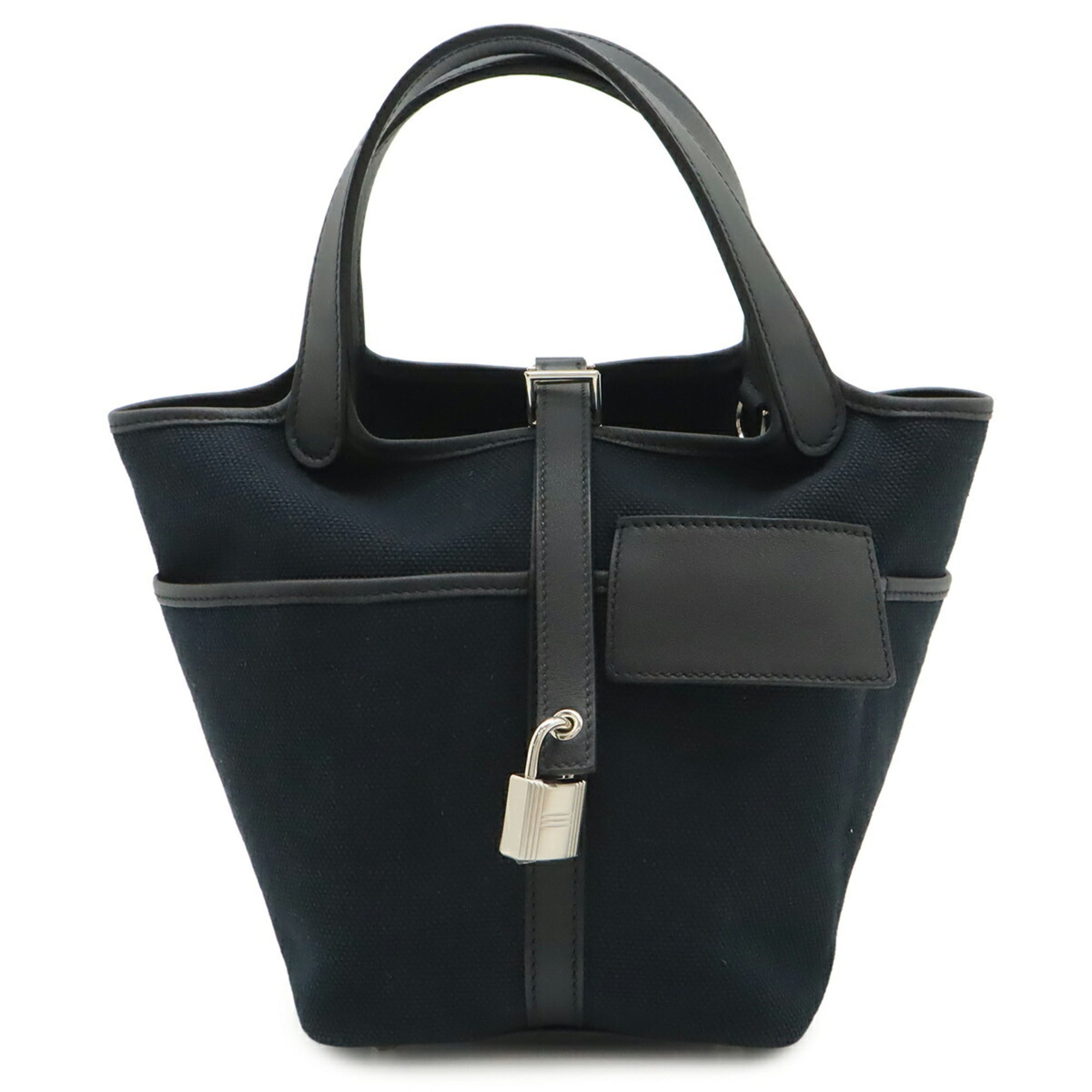 Hermes Picotin Black Swift Leather Handbag Tote Bag (Pre-Owned)