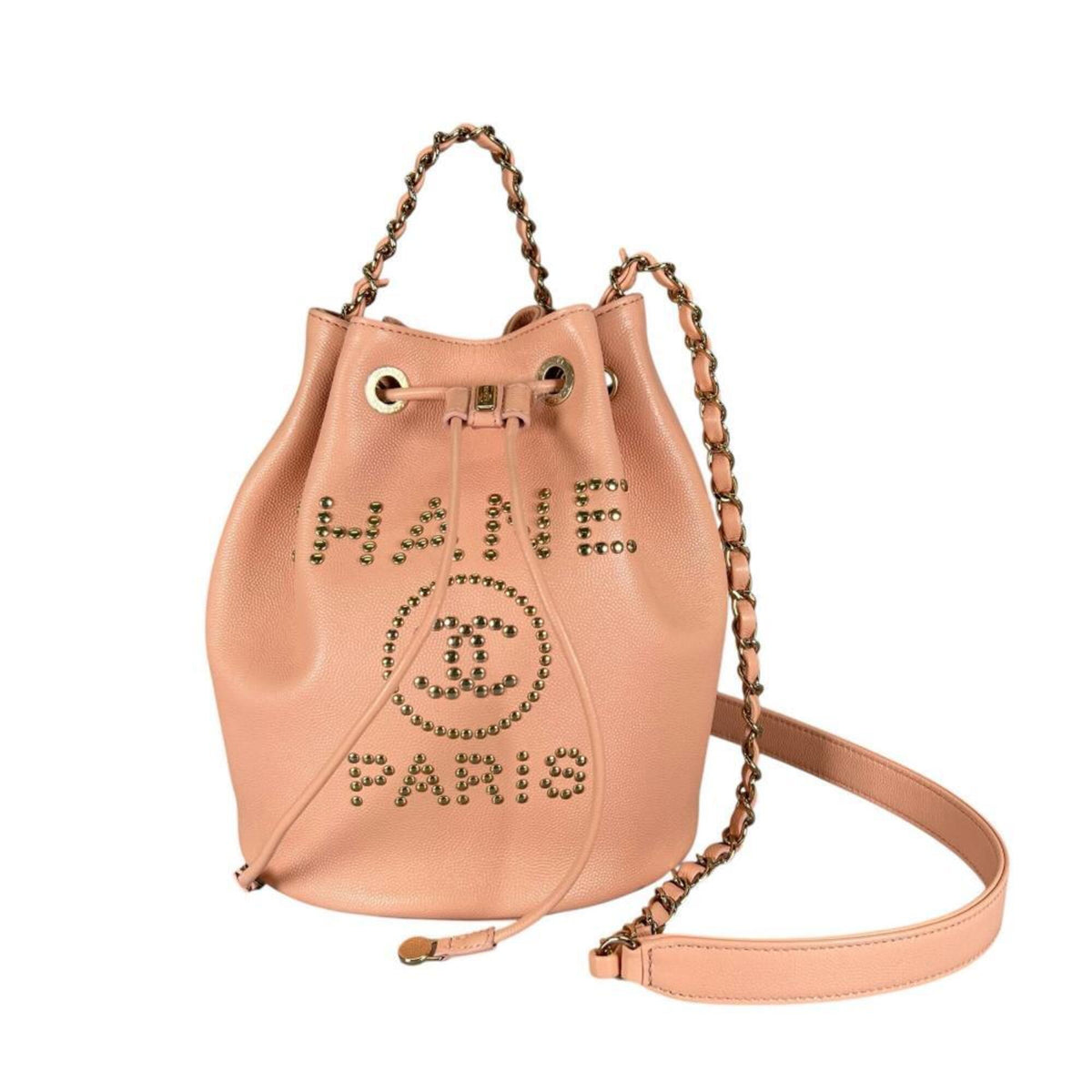 Chanel Pink Grained Calfskin Shoulder Bag (Pre-Owned)