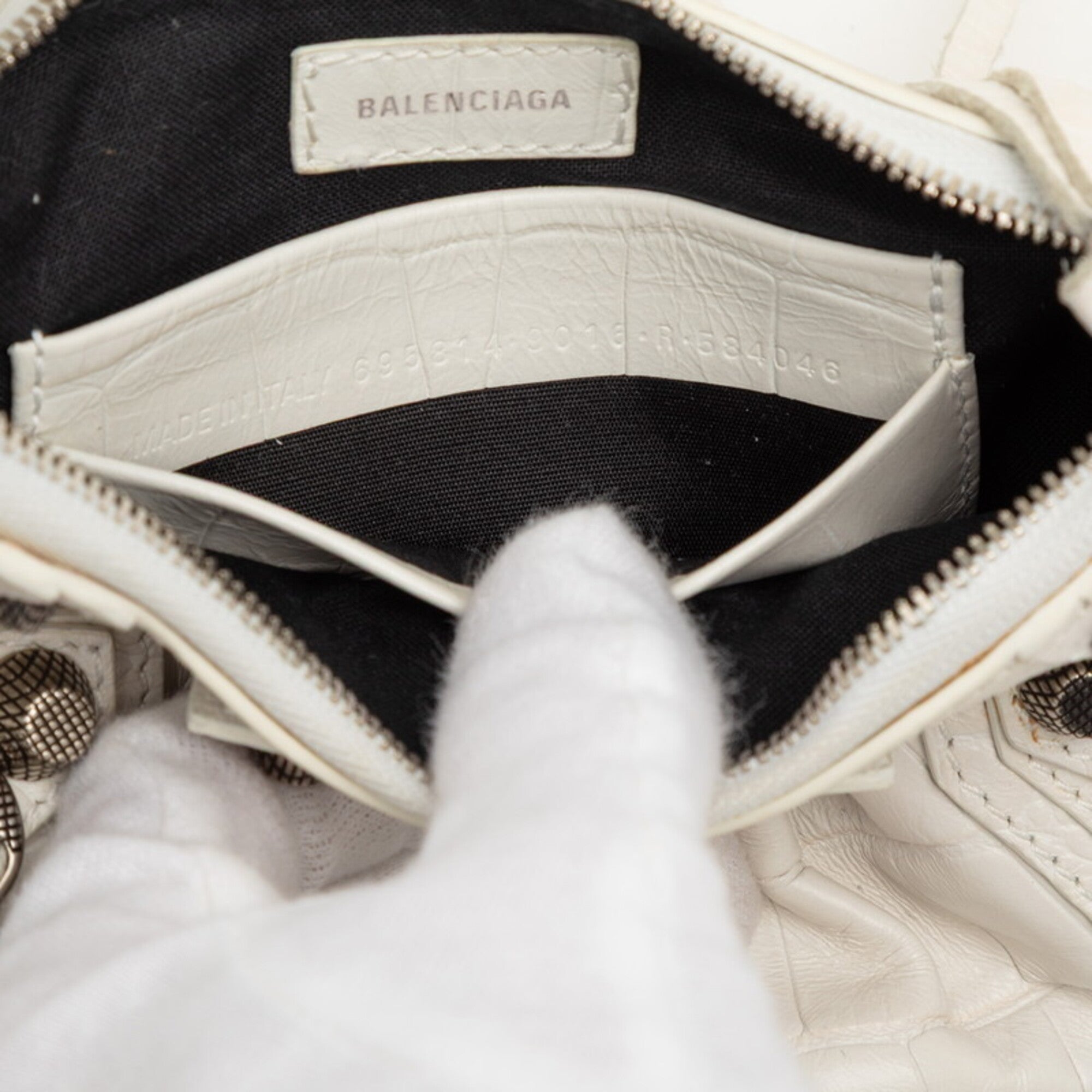 Balenciaga White Leather Handbag Shoulder Bag (Pre-Owned)